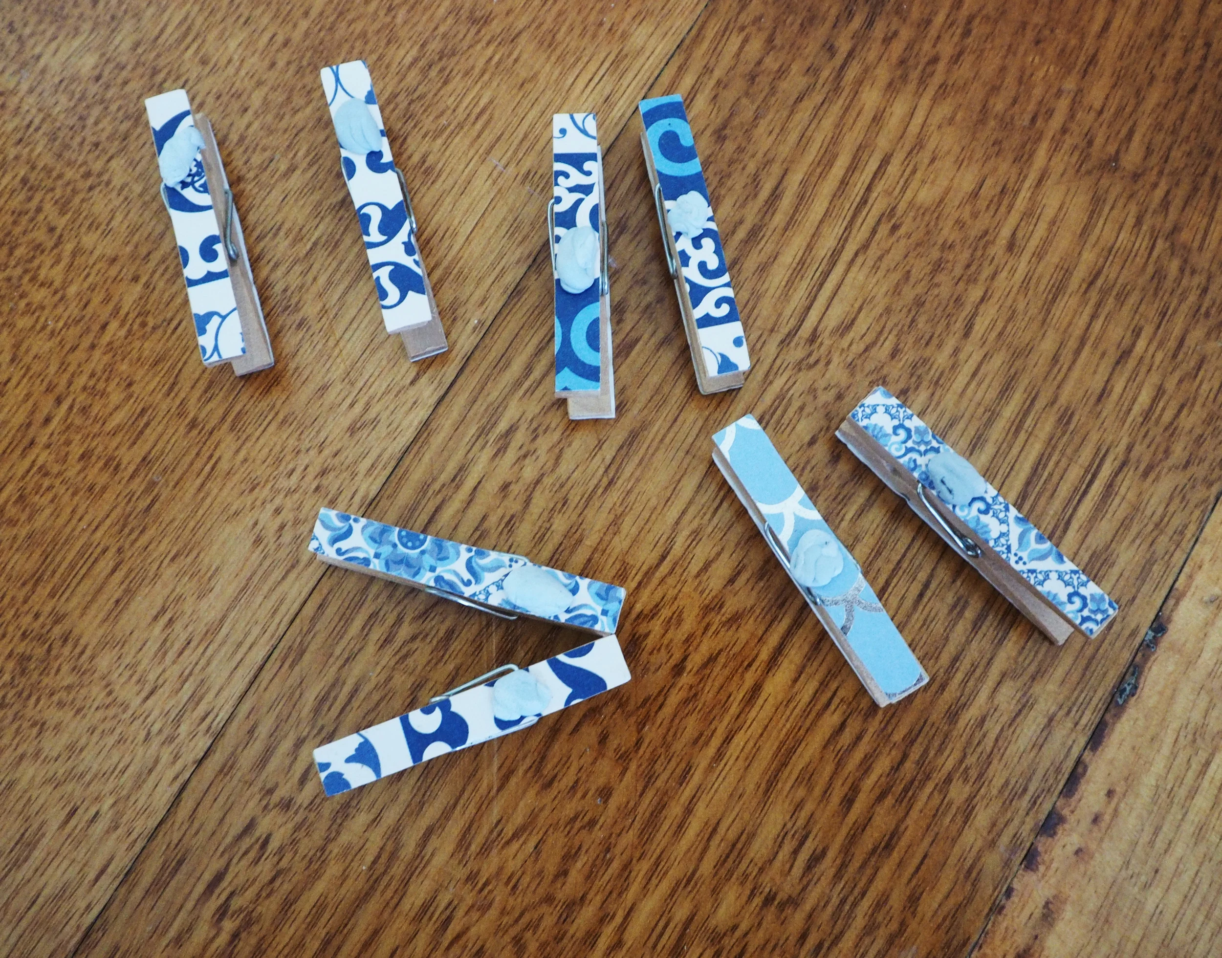 Blu-tacking pegs 