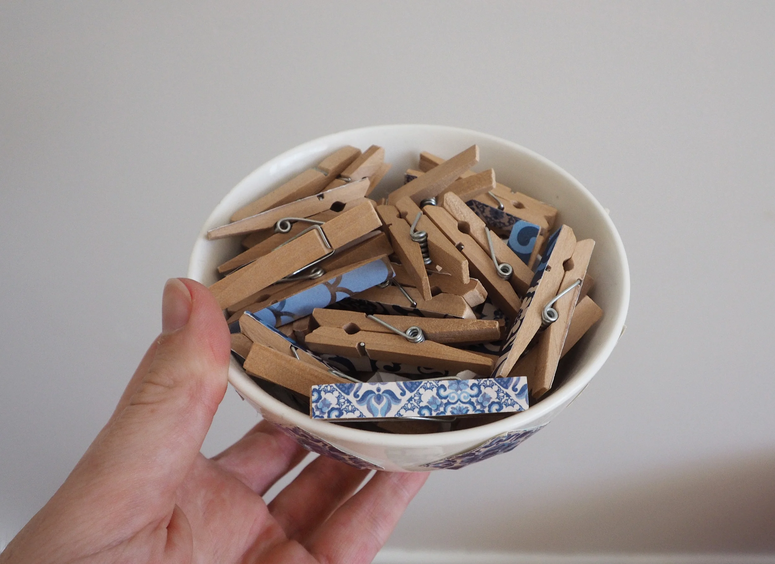 Bowl of mini-pegs 