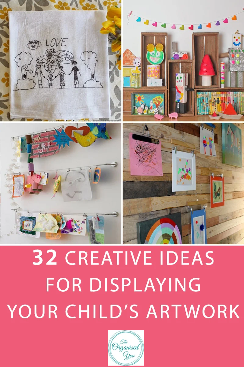 32 Creative ideas for displaying your child's artwork - do you struggle with ideas for how to display your child's artwork? This comprehensive list of creative ideas will give you lots of ideas and inspiration for how to display your child's masterpieces! Click through to read the full post and get inspired