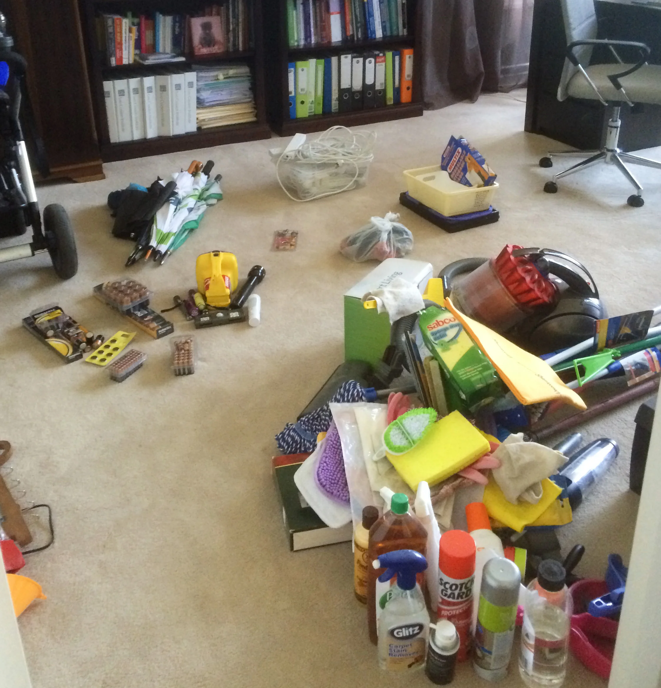 Decluttering and purging items from storage