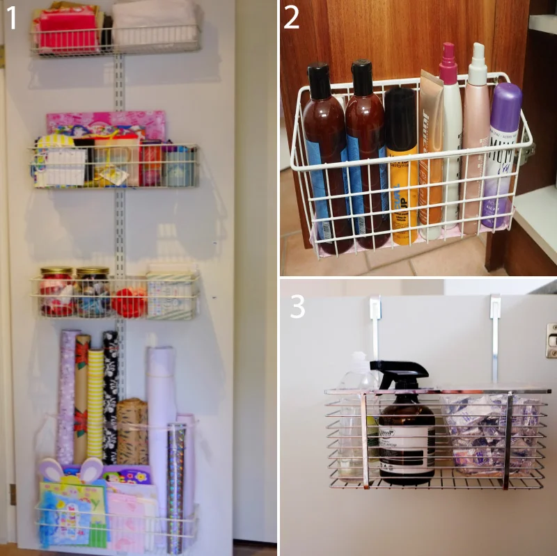 Over-the-door or back-of-door storage products are my favourite hidden storage solutions, because having everything right there makes the items so easy to access!