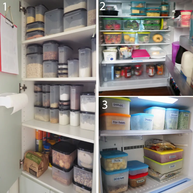 Air-tight containers, be it in the pantry, fridge or freezer, really ensure the food stays fresher for longer, as well as making everything neat, uniform and organised so it's always easy to find what you're after