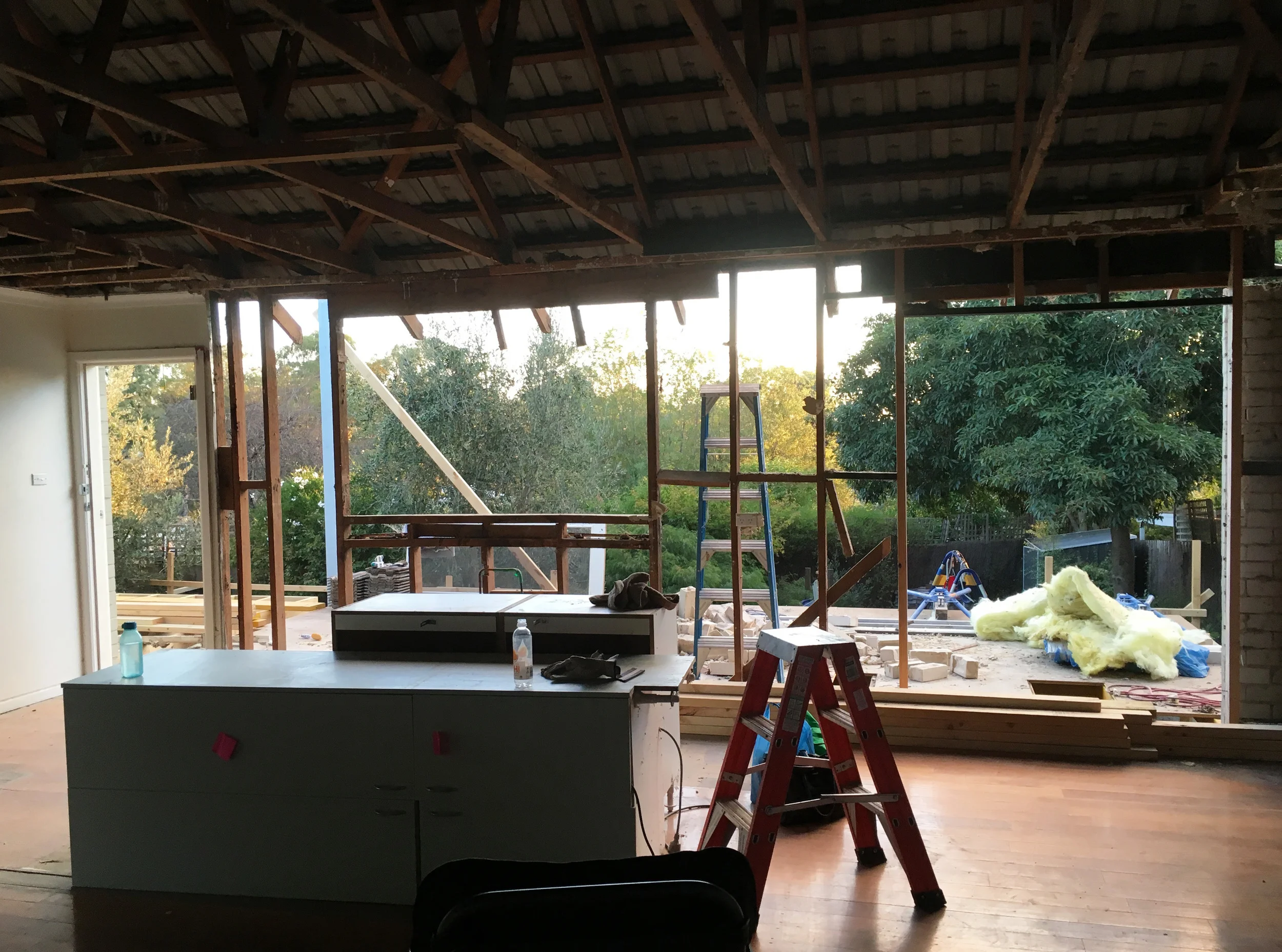 Opening up the walls for an open plan living space
