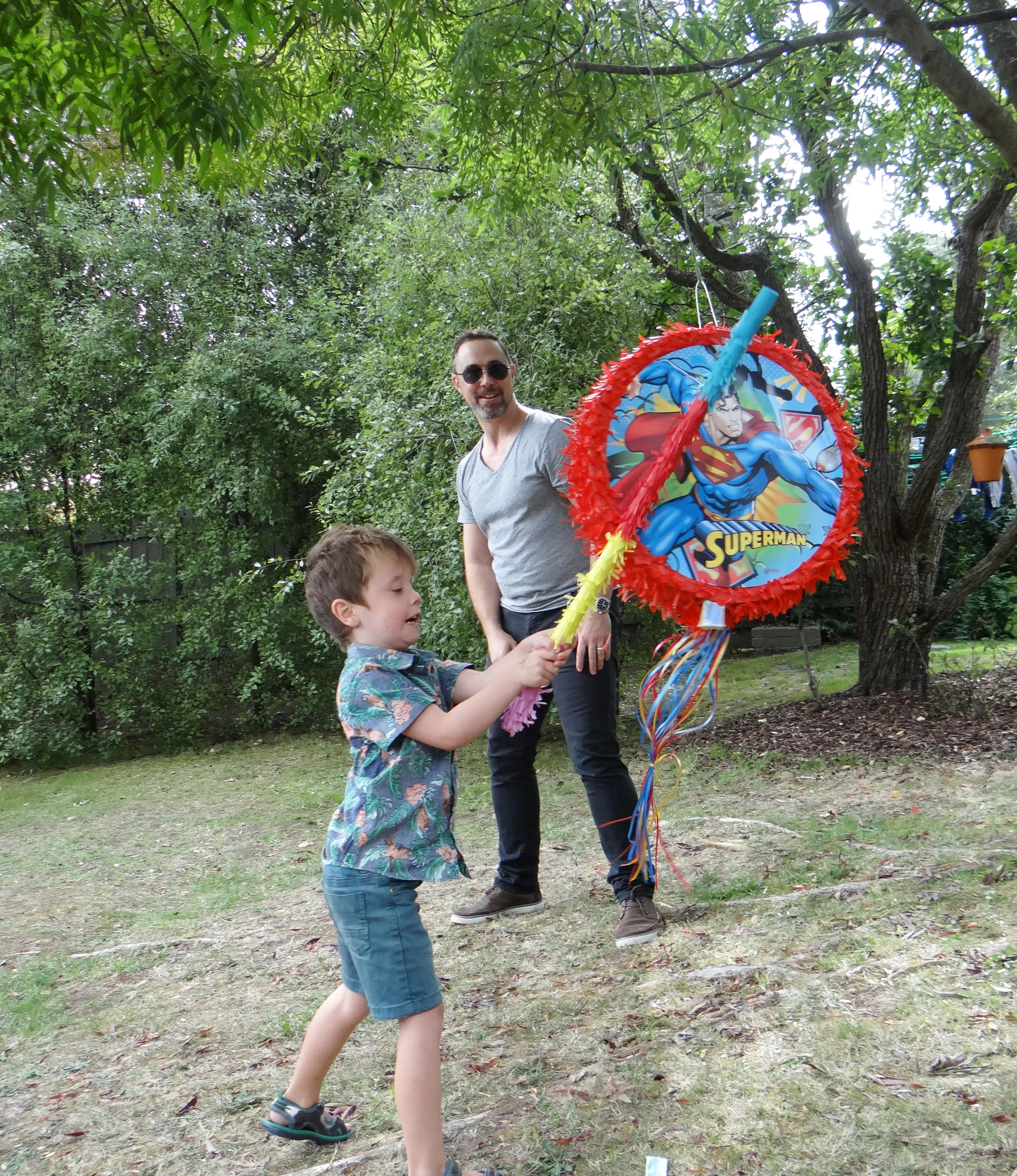 The pinata is a fun party game that the kids love to get into!