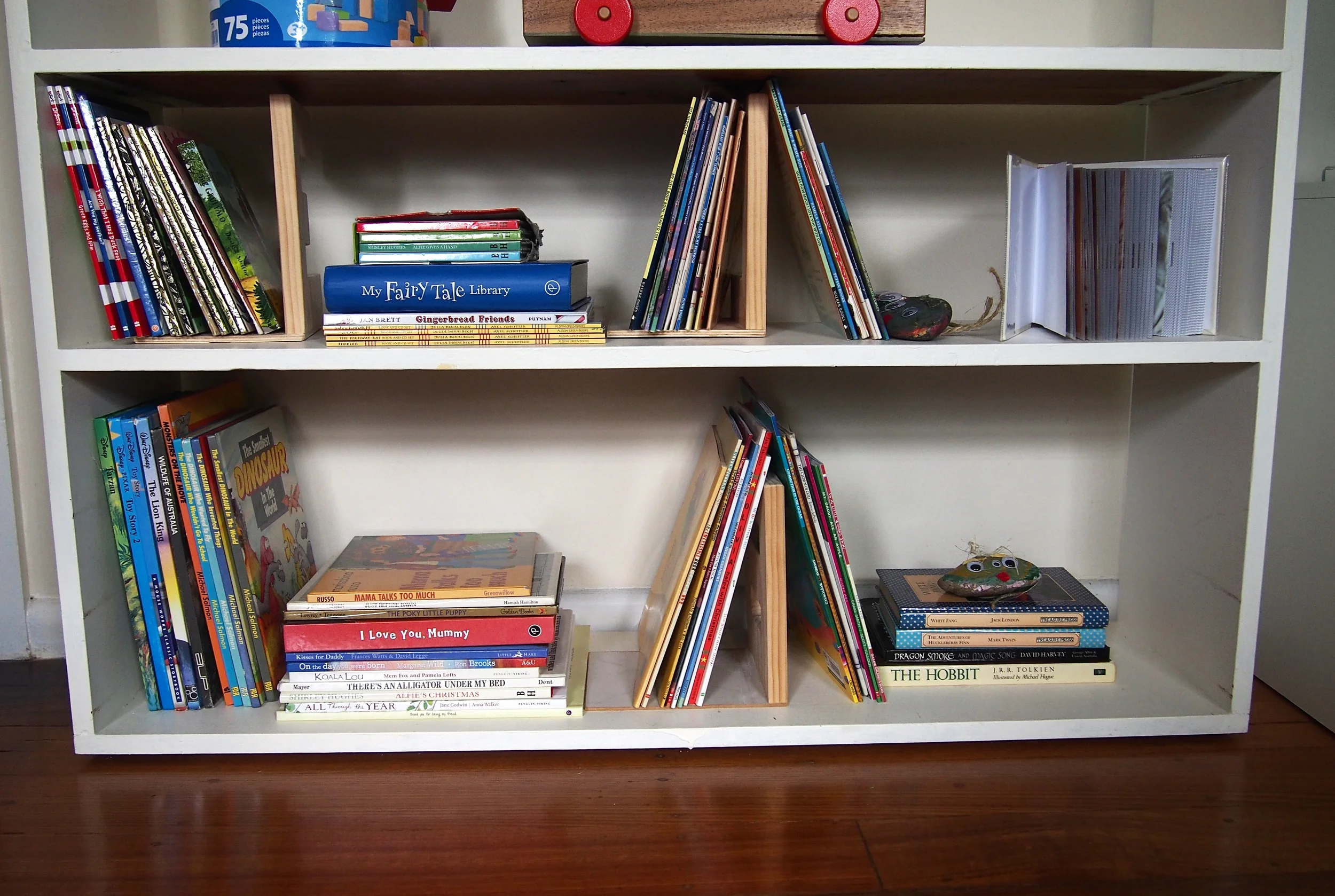 organised bookshelves
