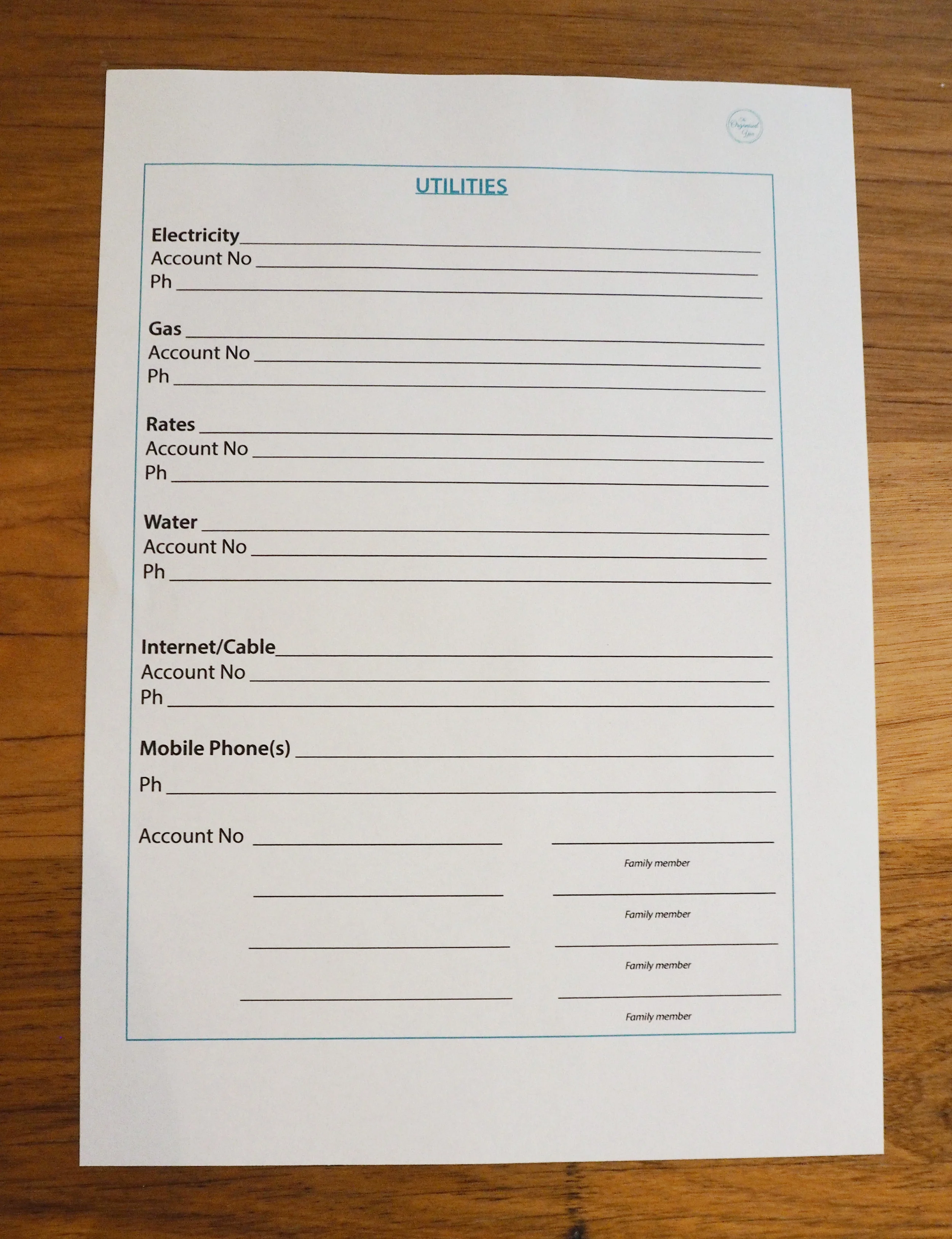 Free household binder printables to help get you more organised at home!