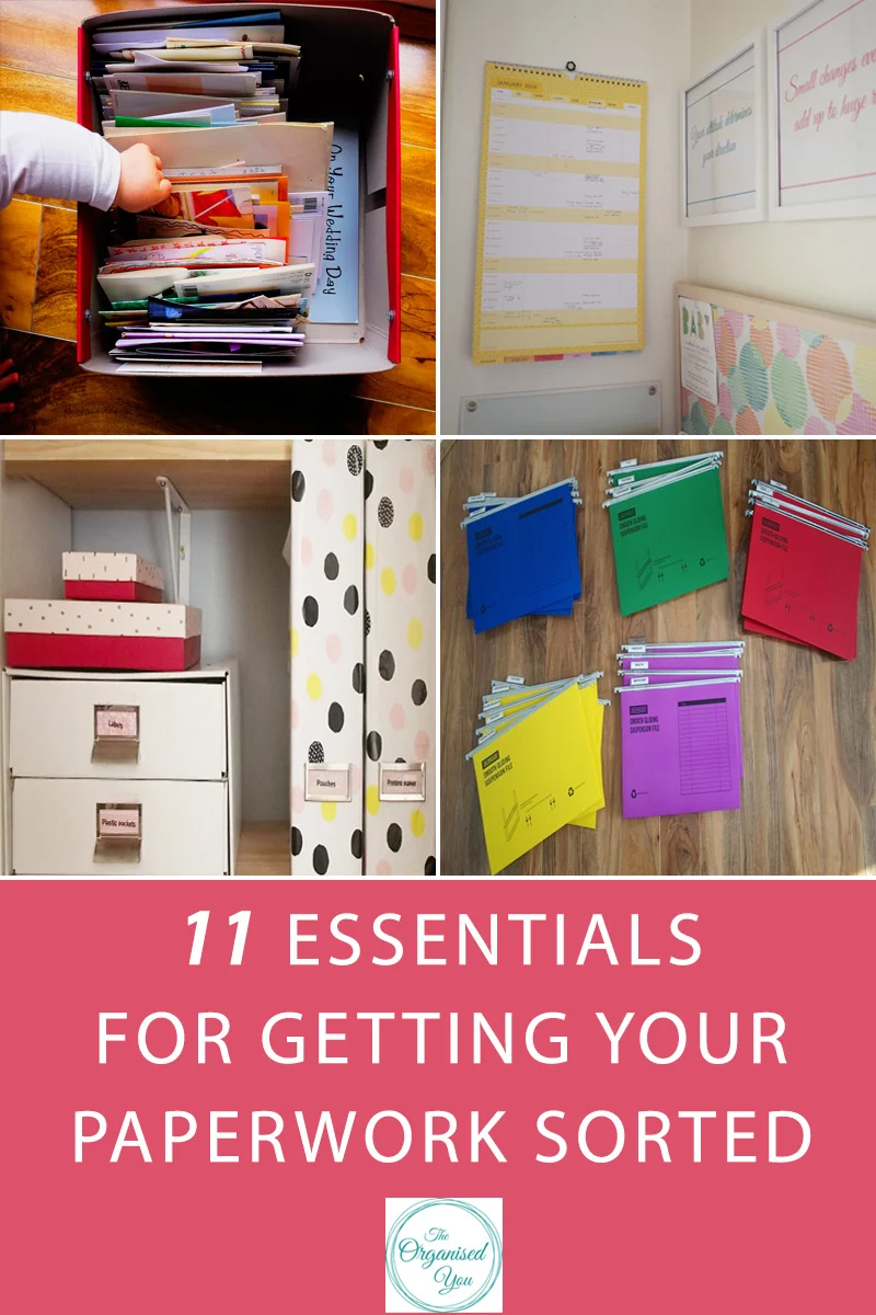 11 Essentials for getting your paperwork sorted - s ometimes staying on top of the daily paper clutter can seem like a never-ending task, and often those paper piles can feel like they're taking over your home! This post details the 11 essential products and tools to that will help you stay on top of the paperwork and help you feel more in control of those daily tasks! Click through to read and get your FREE household binder printables.