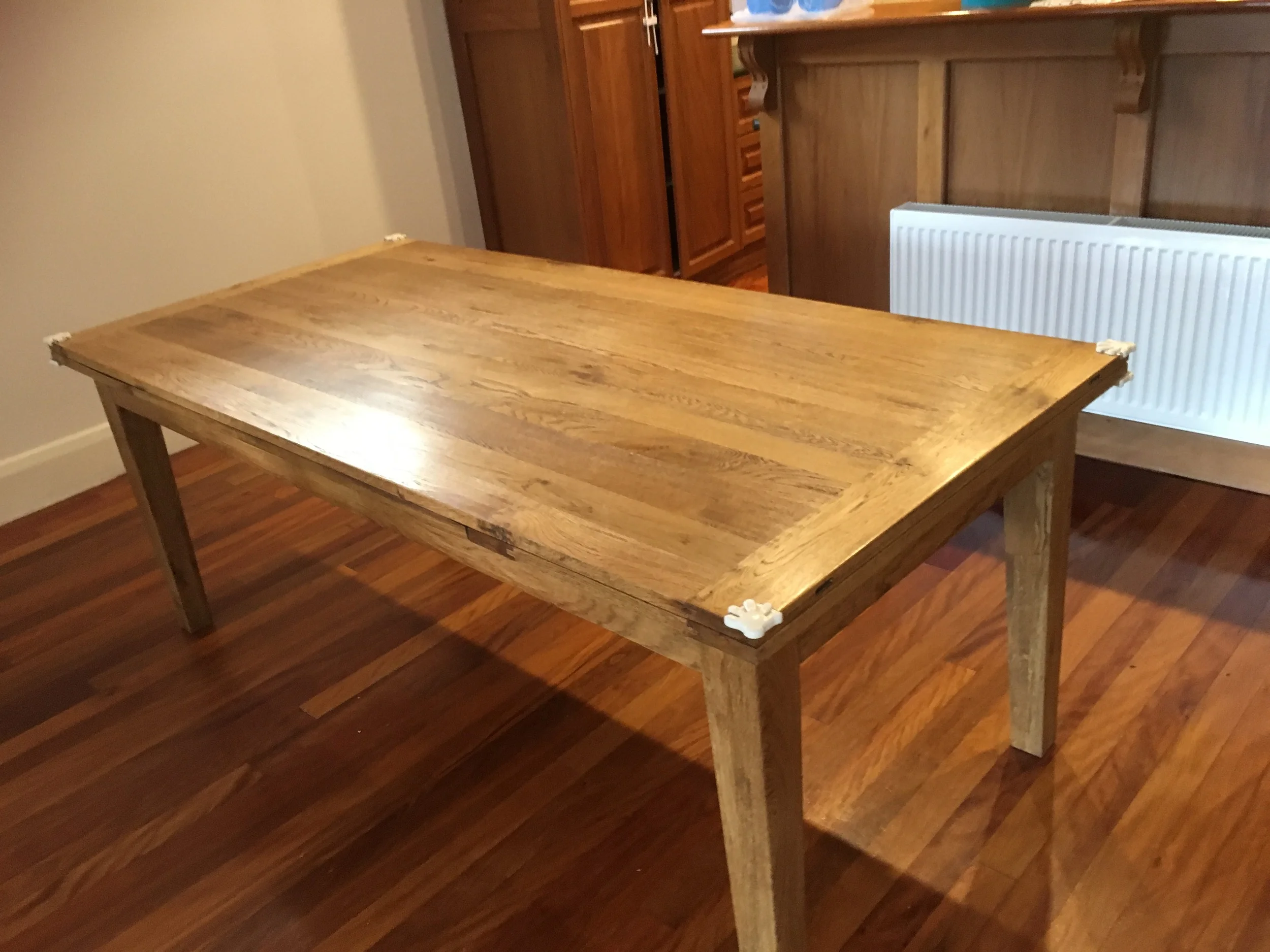 Gorgeous dining table for our new renovation - seats 8 but pulls-out to seat extras