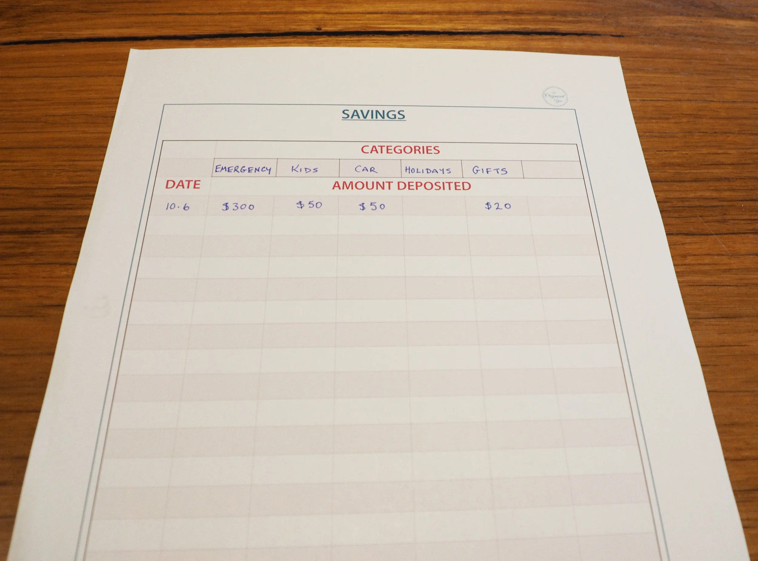Divide your savings areas into categories so you can be building up wealth in different areas