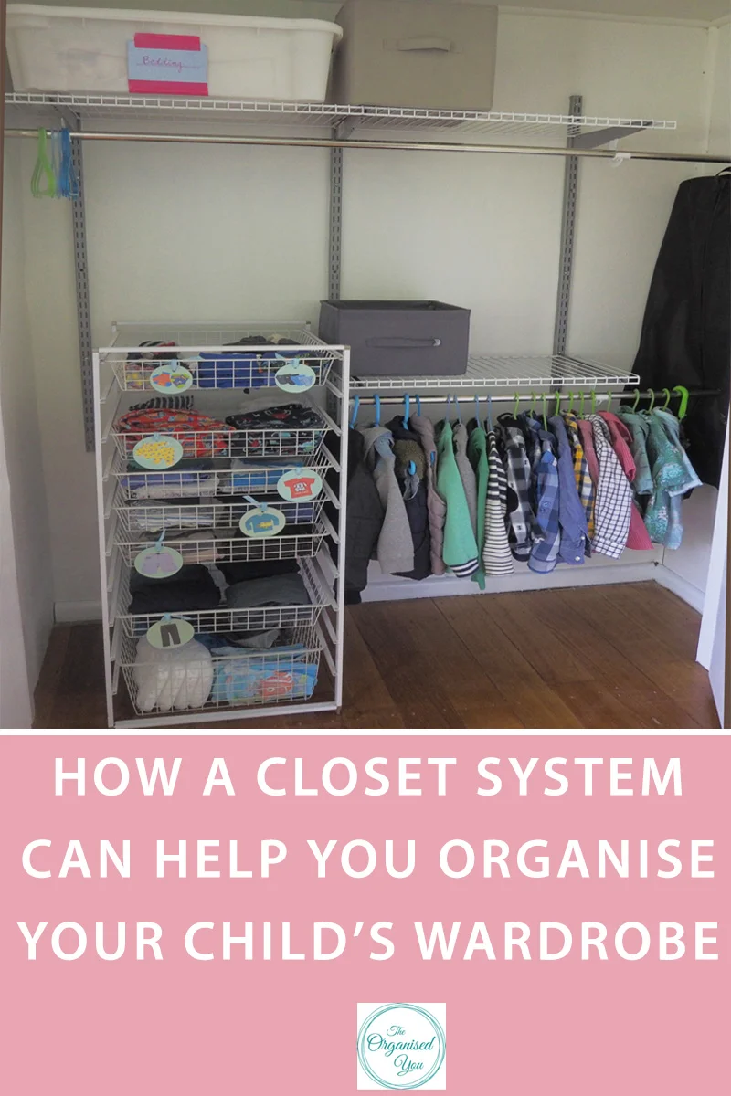 How a closet system can help you organise your child's wardrobe - setting up a great closet system that suits your child's needs and abilities can help them gain greater independence, and also keep things a whole lot more organised. Click through to read how we set up our 5 year old's wardrobe using a great closet system