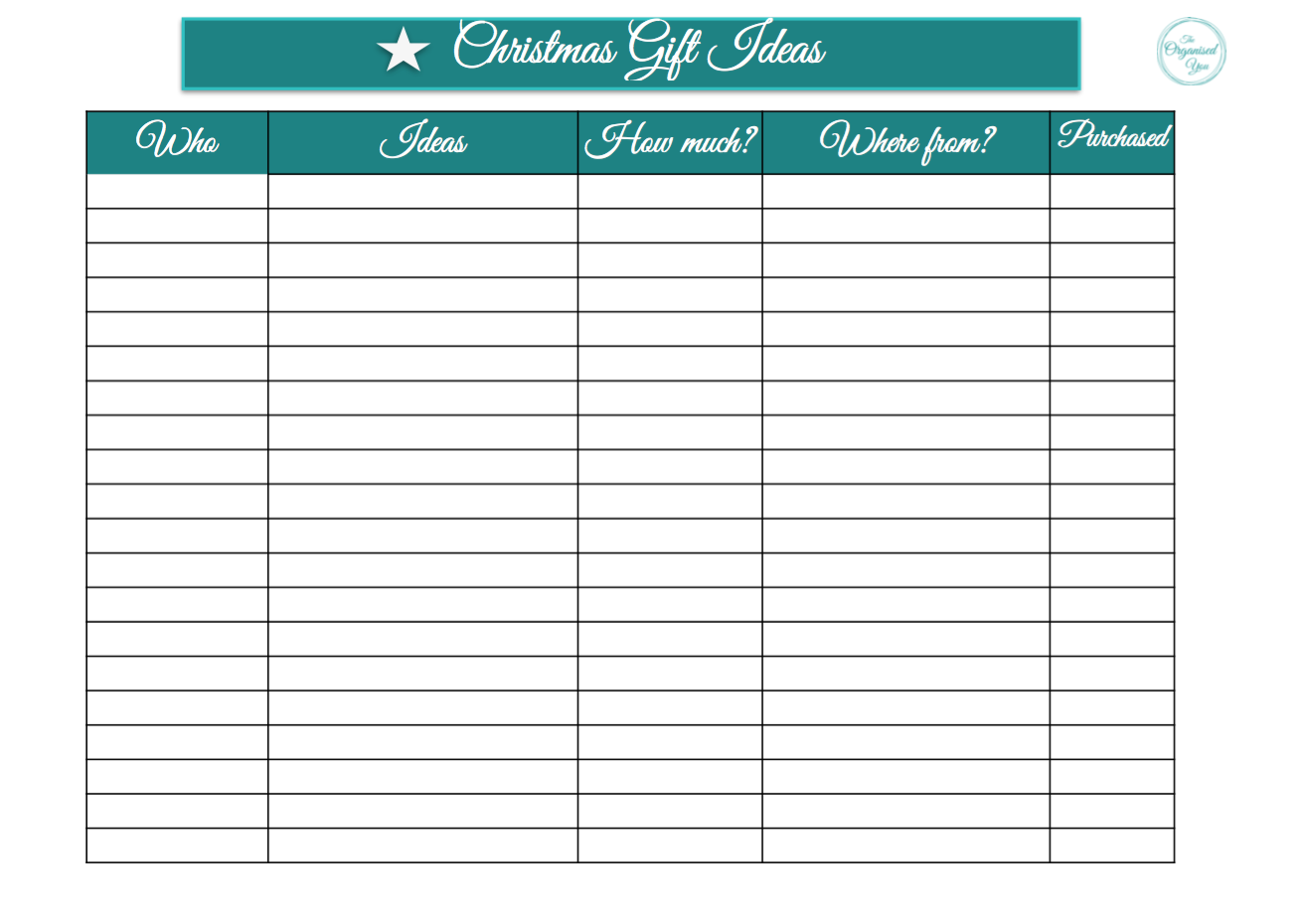Christmas gift ideas The Organised You