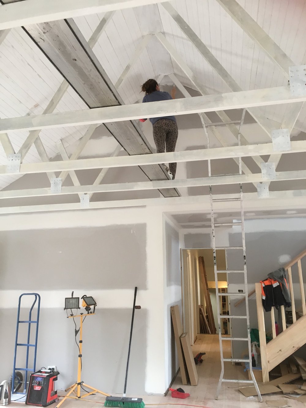 Painting Ceiling Rafters | Shelly Lighting