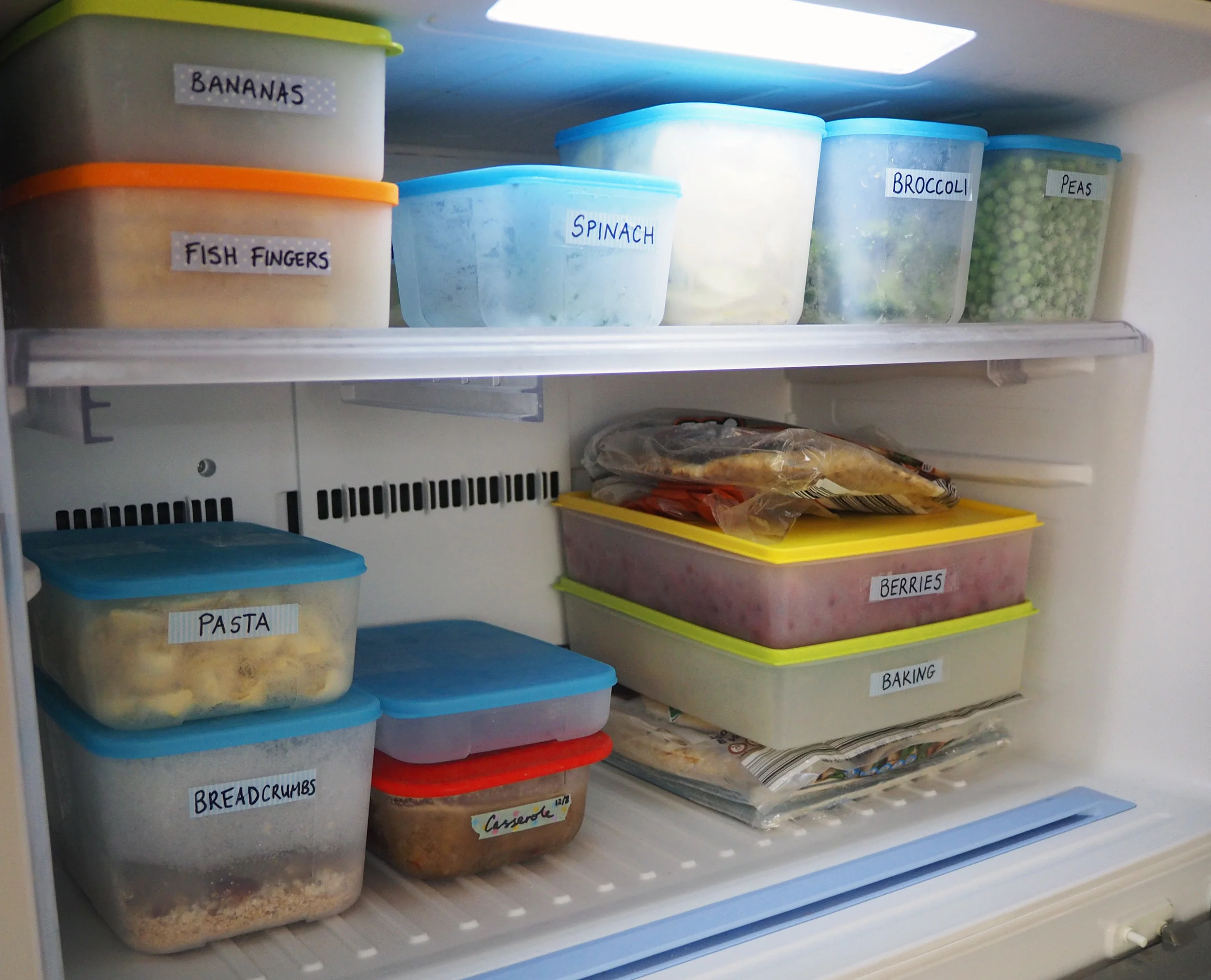 Using washi tape labels to organise the freezer - The Organised You