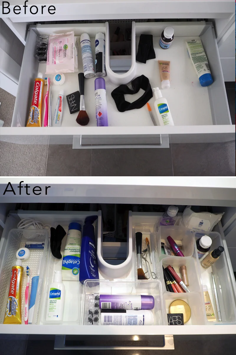 bathroom vanity organisation