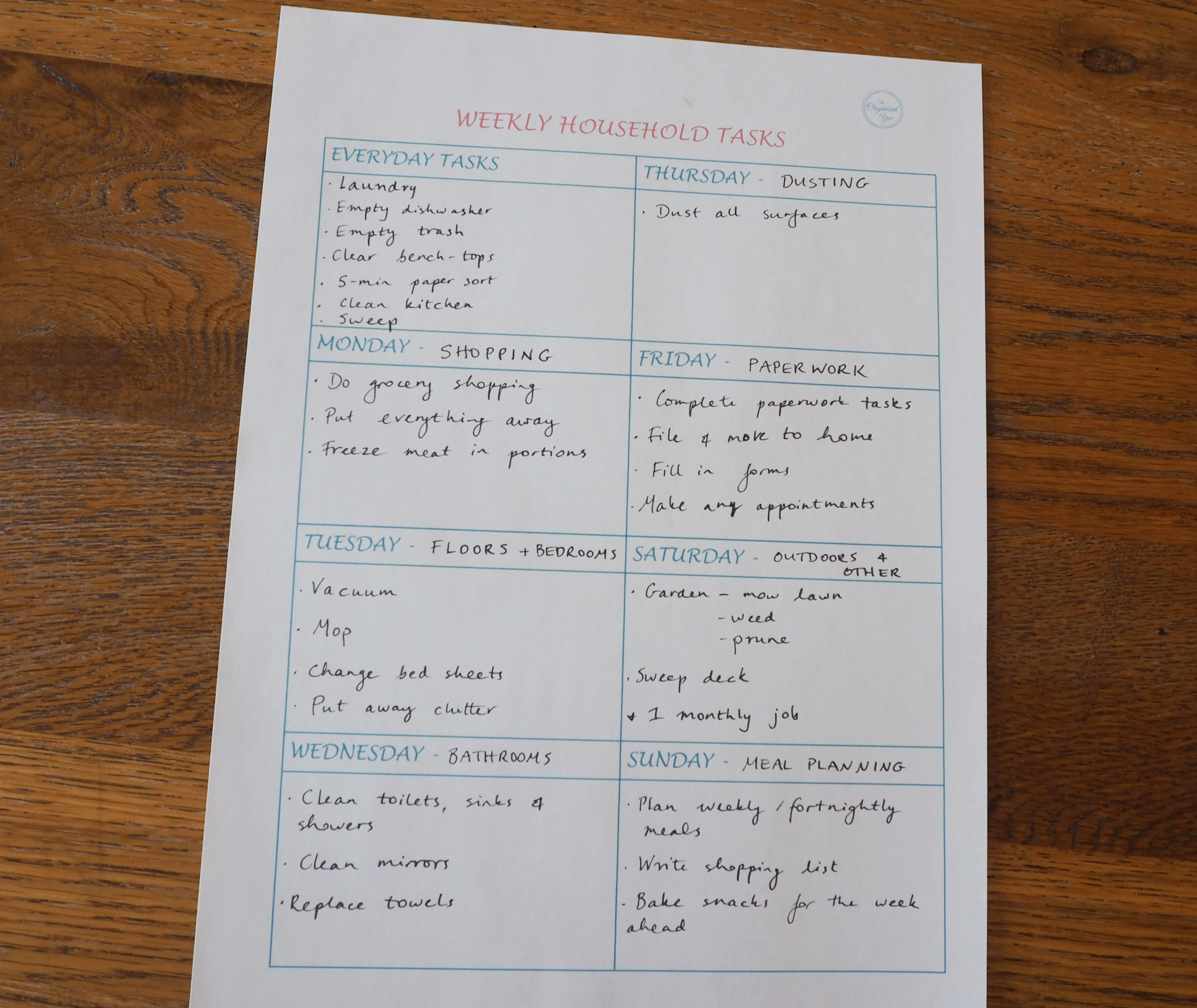 Batching household tasks will encourage you to be more productive with your time each day {The Organised You}