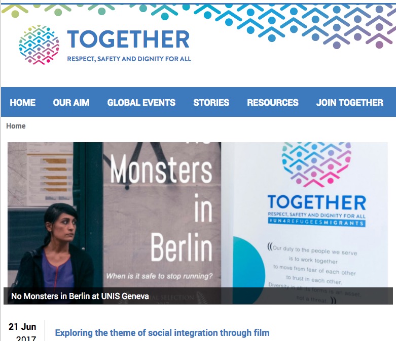 No Monsters Featured on the UN "Together" platform.