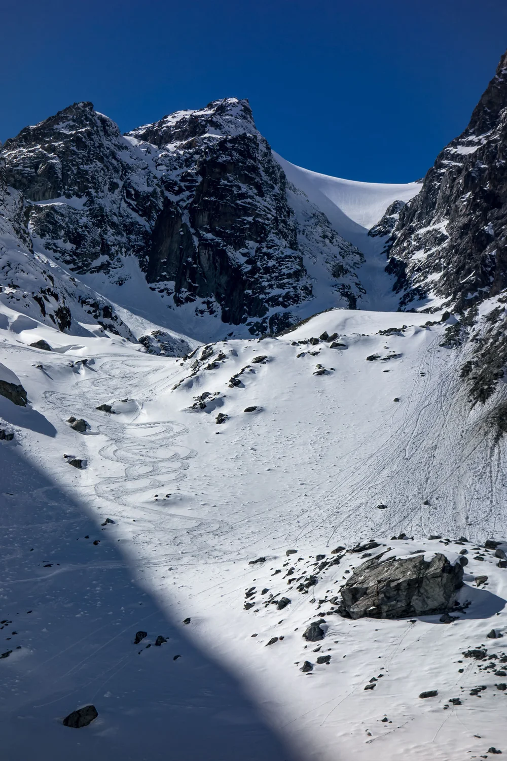  Our line down the mountain 