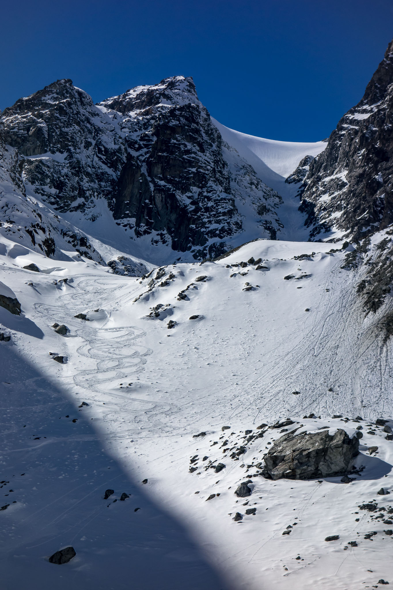 Our line down the mountain