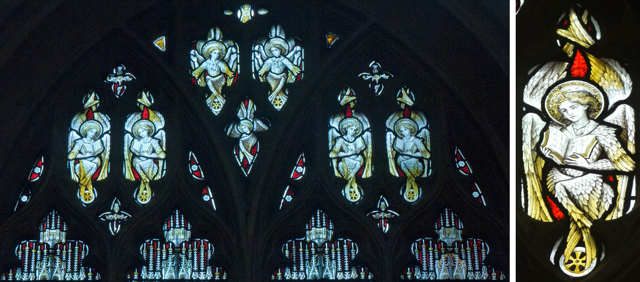 South window - Victorian glass by Hardman Detail