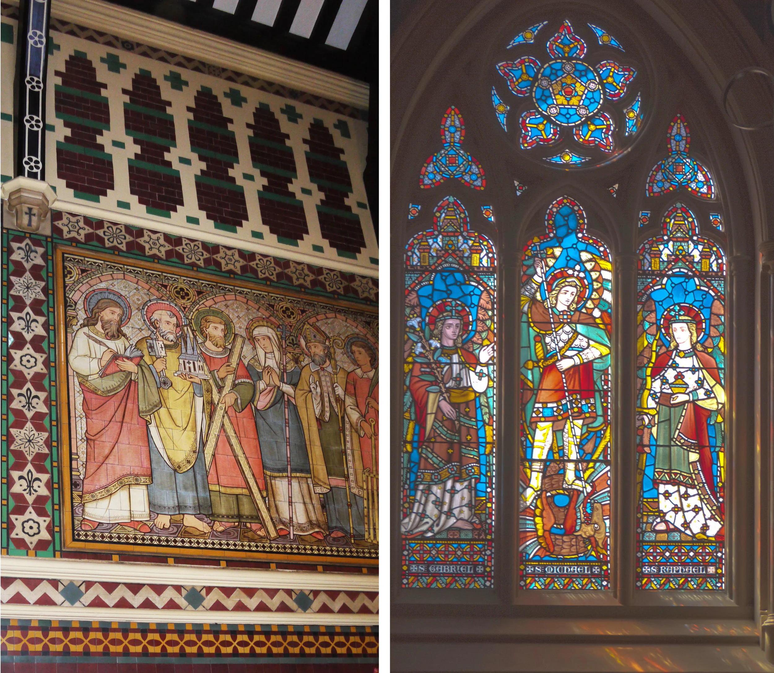 Tile panel opposite window of the Archangels (click on images to enlarge)