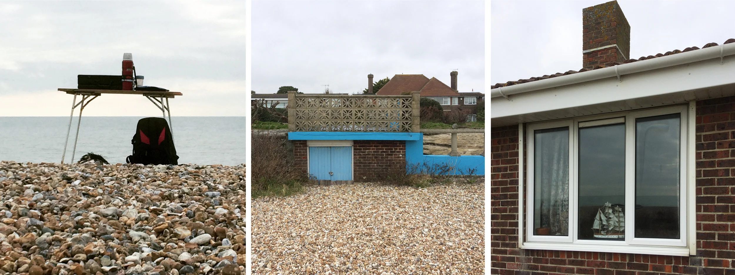 Pagham: seaside coffee break, seaside architecture, seaside window.