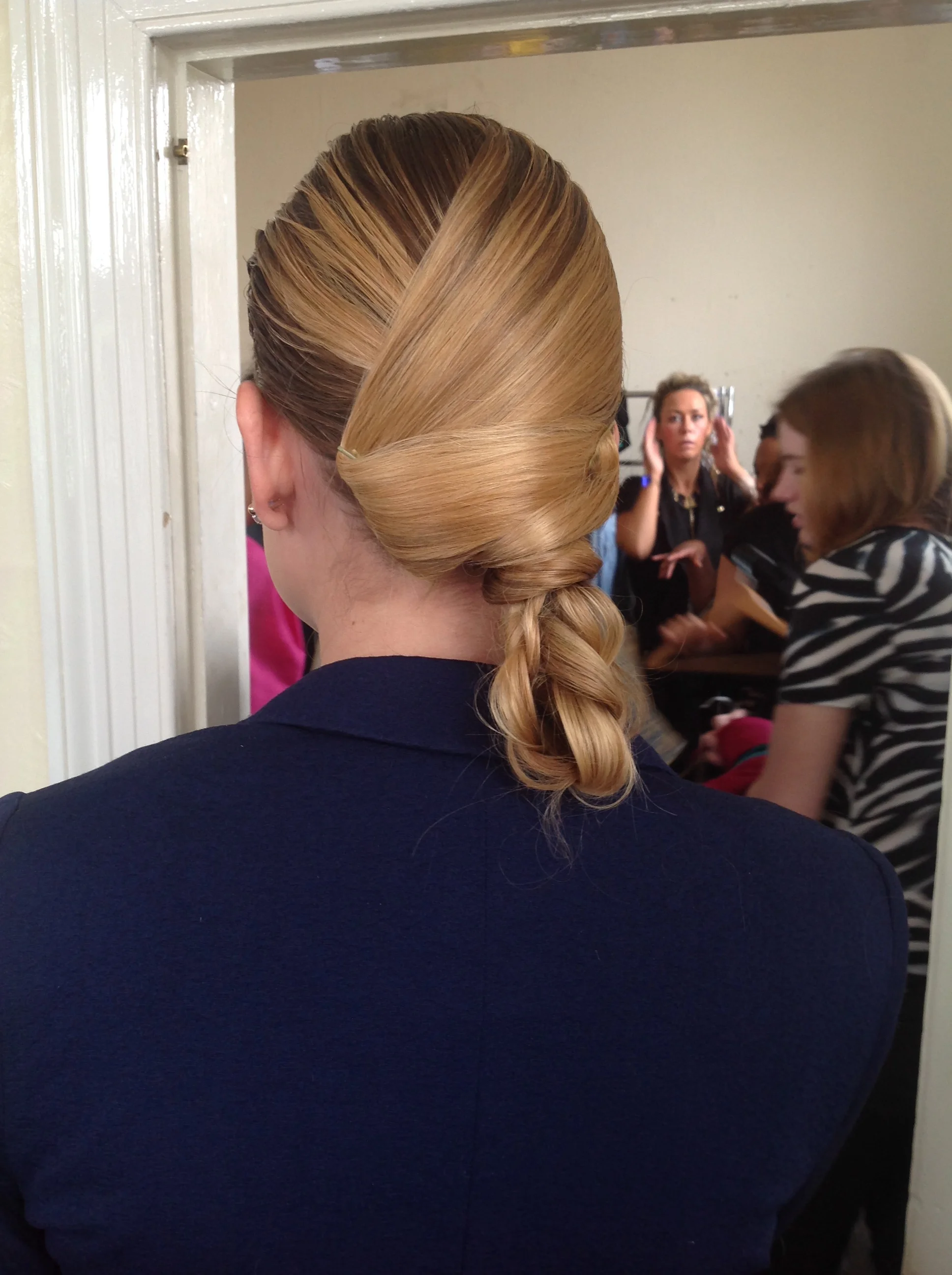 One of the BEAUTIFUL hairstyles created by our team of volunteer hairdressers.