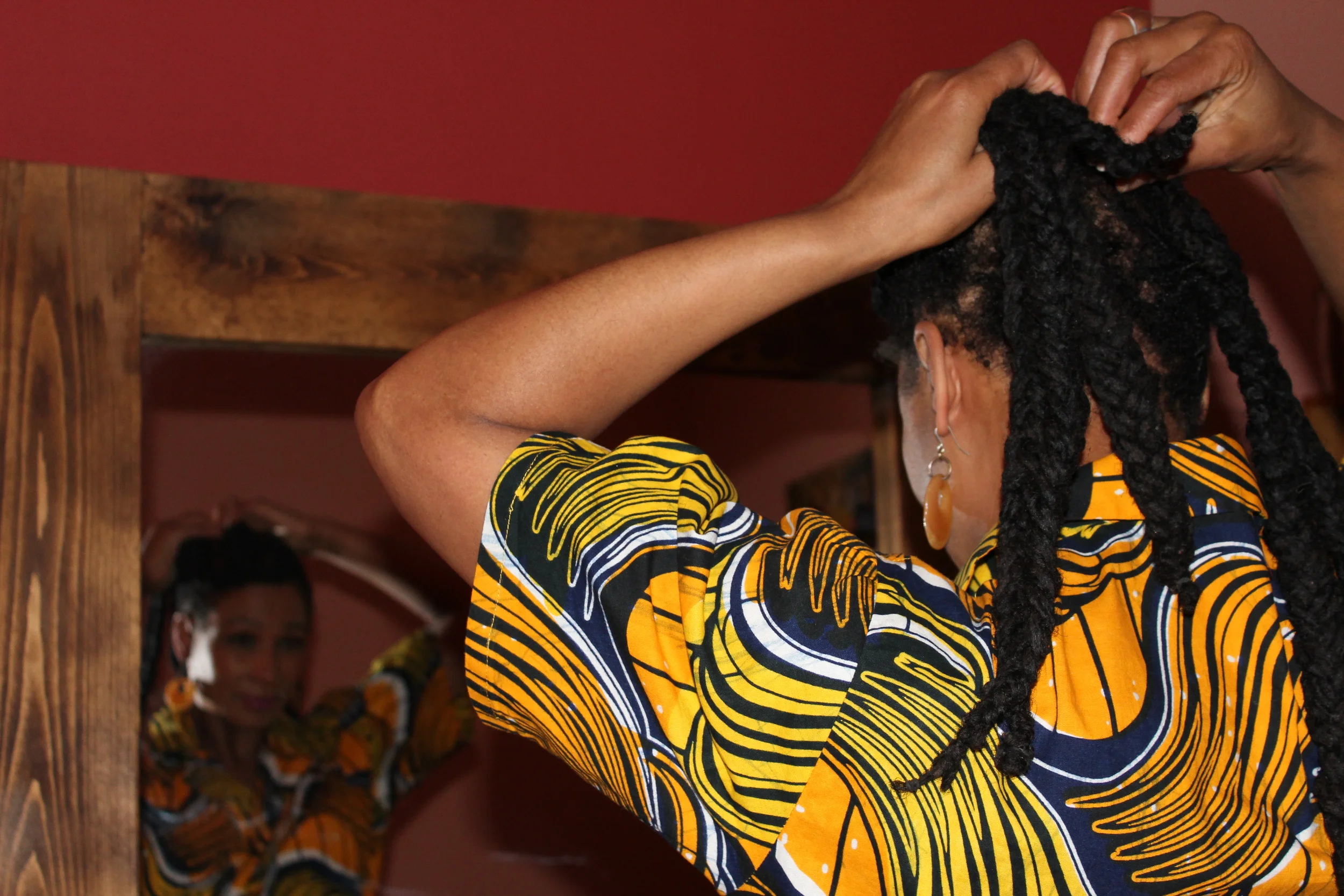 Freestyle locs styling.