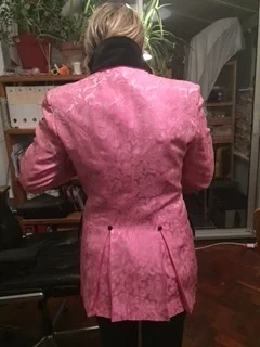 "The back is wonderful! Let me try it on so you can see the seams!"