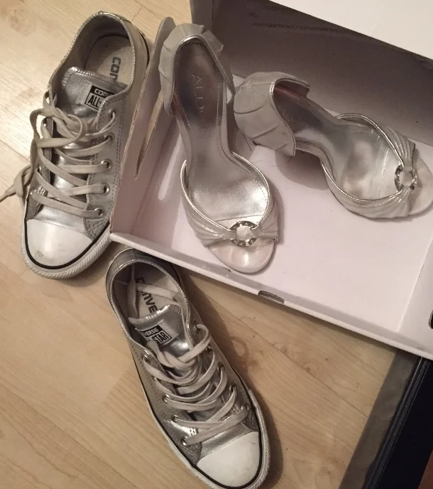 Converse or heels theres no doubt about the theme!