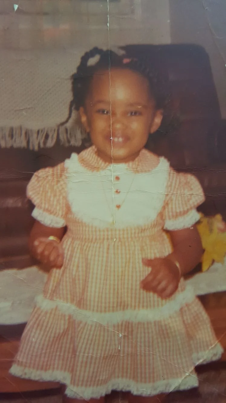 CUTENESS ALERT! Two year old Alison slays before slaying was invented in orange gingham.