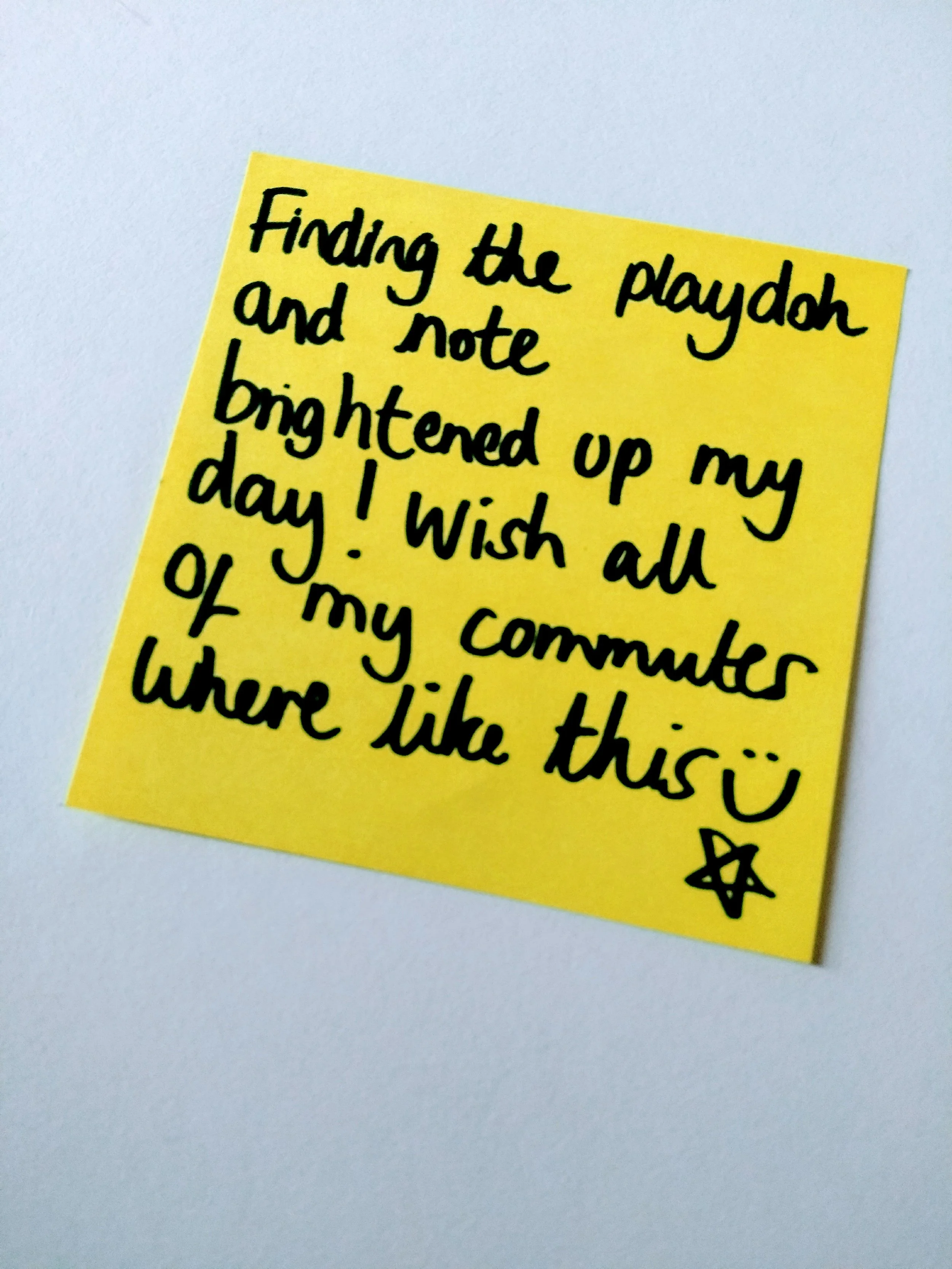 A lovely note from a lovely commuter.