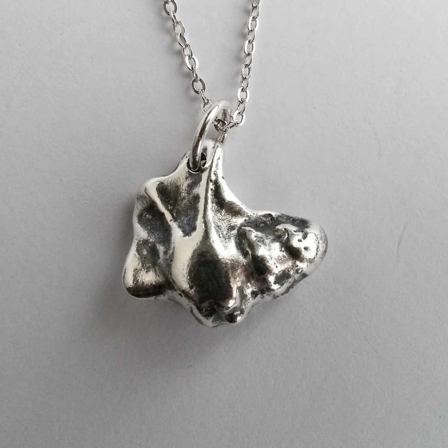 Unique Organic Oddity, Solid Sterling Silver Seashell Necklace, Handcrafted Original Pendant