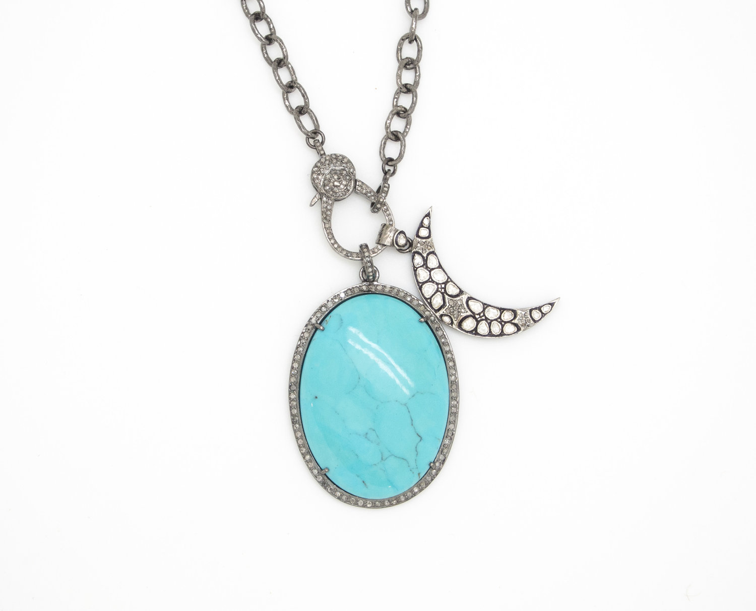 Art Deco Turquoise & Diamond Zipper Necklace – Thomas Markle Jewelers
