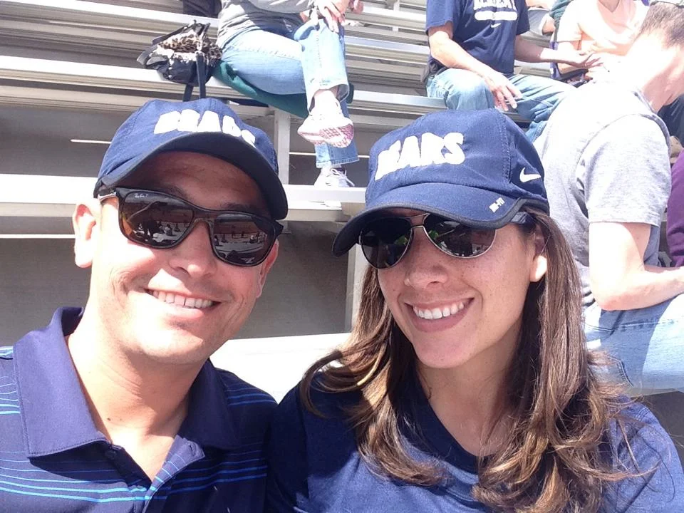 Cheering on the Bears at UNM Track & Field stadium