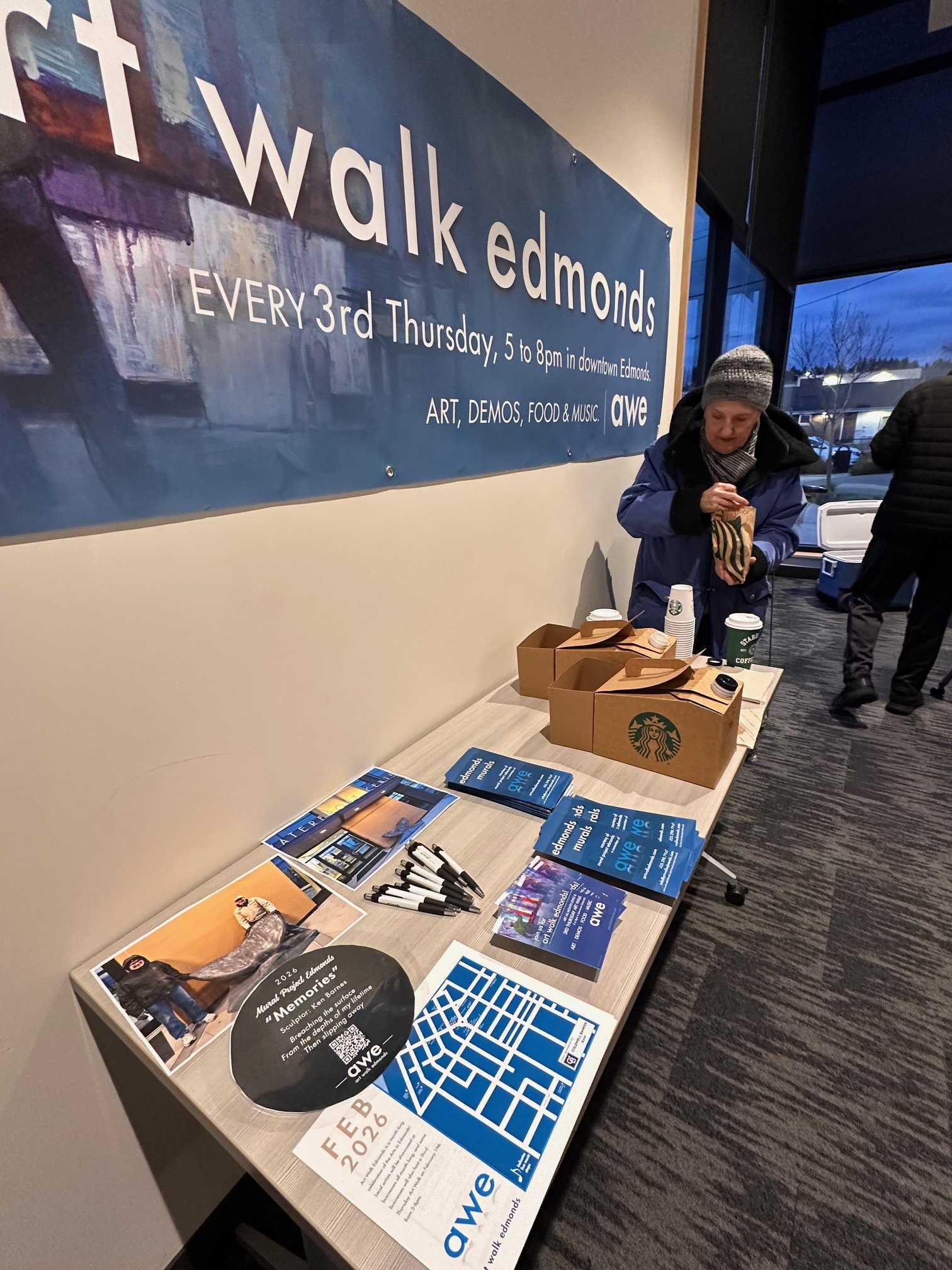 Inside the Edmonds Waterfront Center for the reception