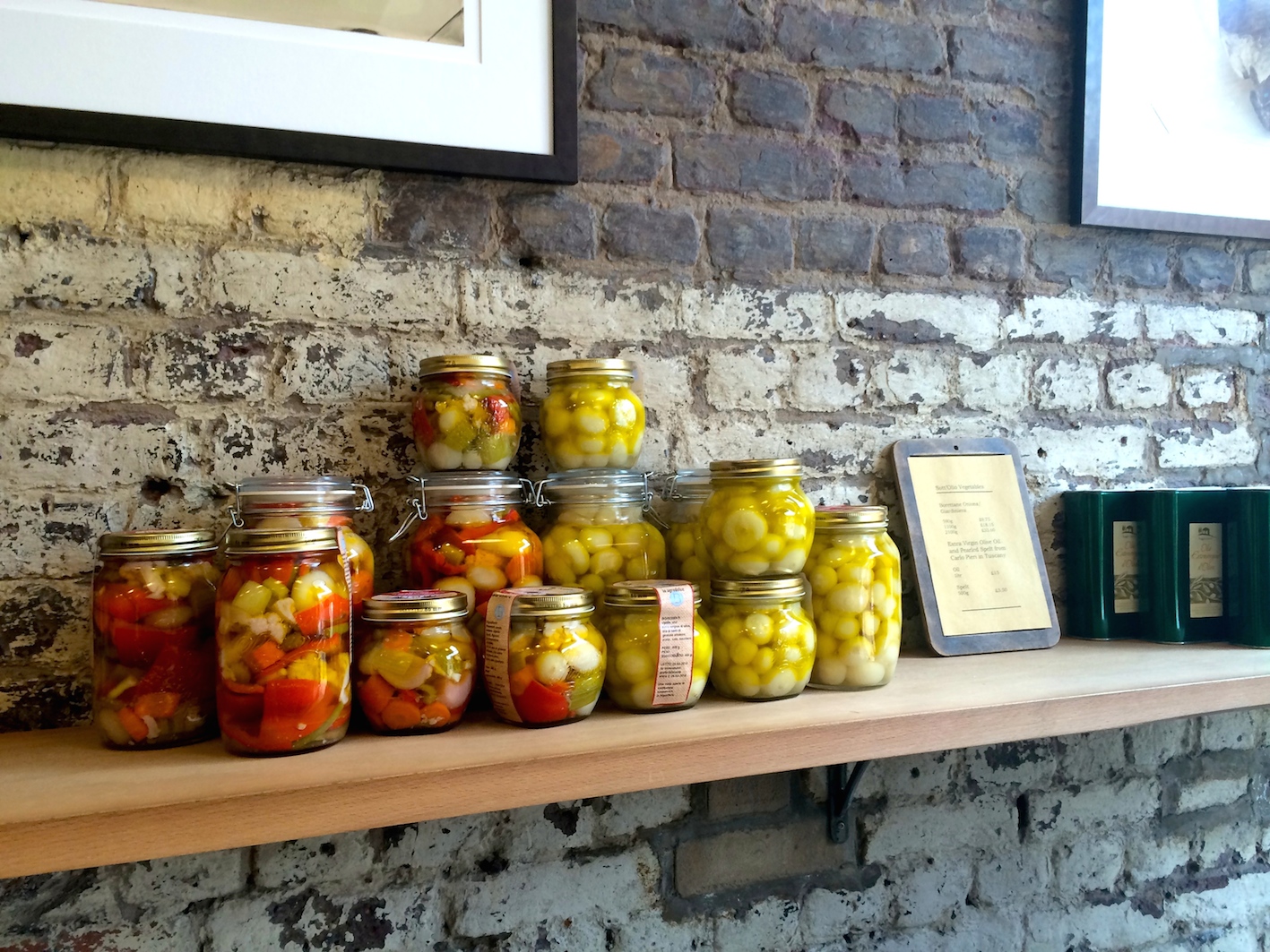 Preserved veg at The Ham and Cheese Company