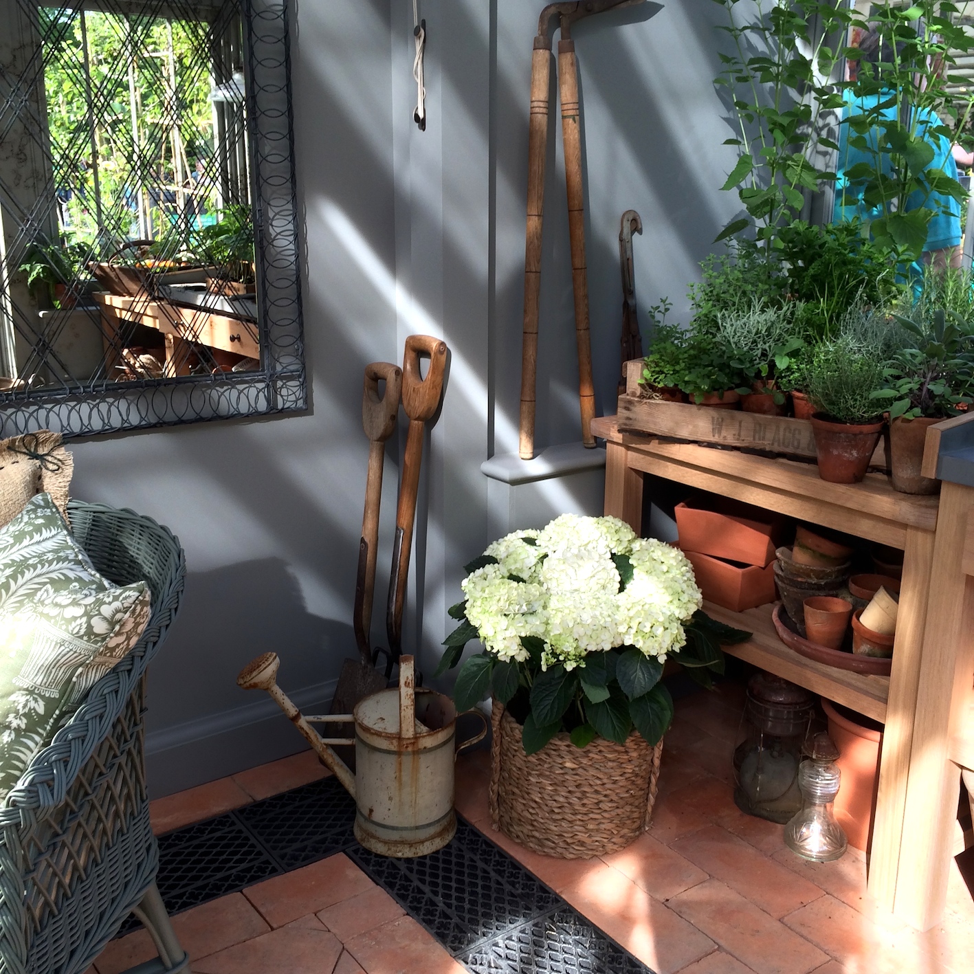 Potting shed area in the conservatory