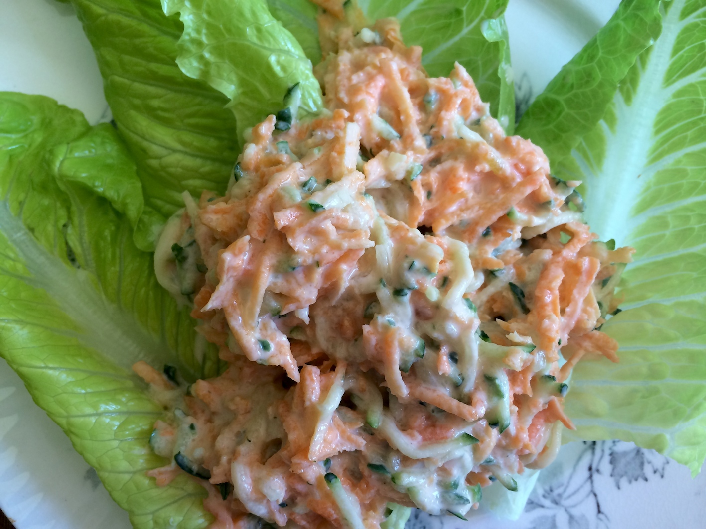 Grated carrot and zucchini with yogurt