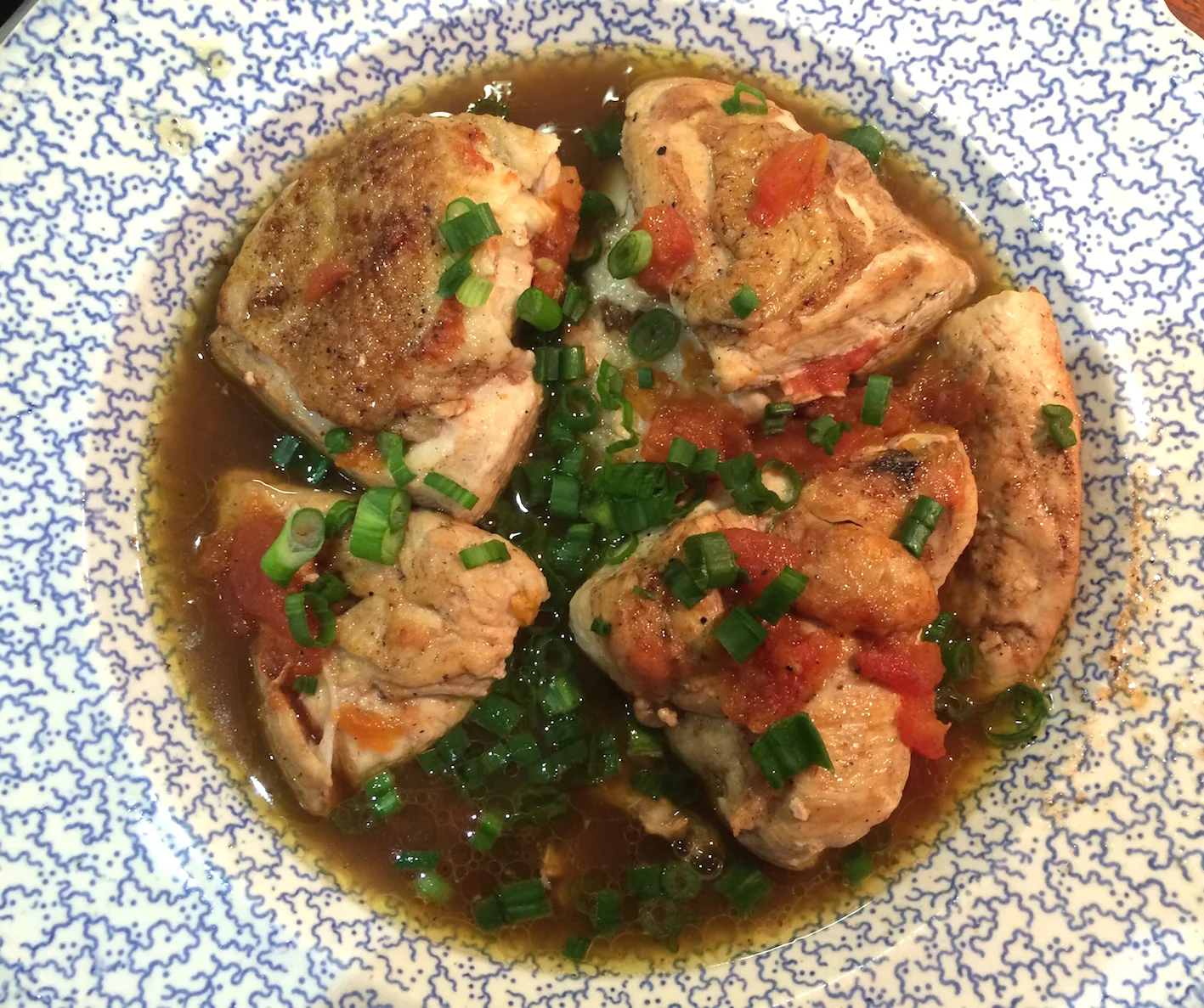 Chicken with Vinegar, "Bistro Cooking", Patricia Wells