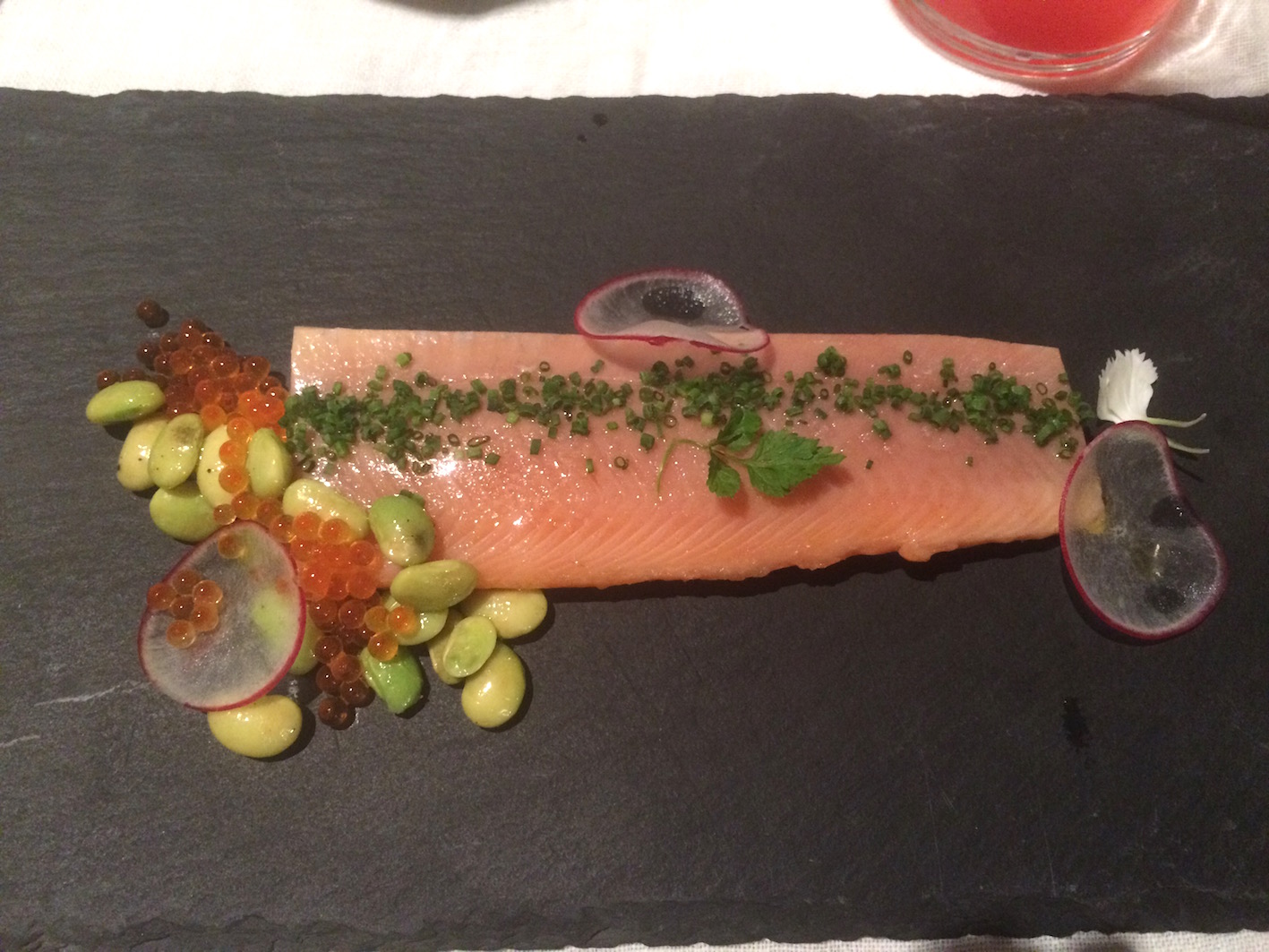 Delicately smoked trout at Bella Riva Hotel, Gardone Riviera, Italy