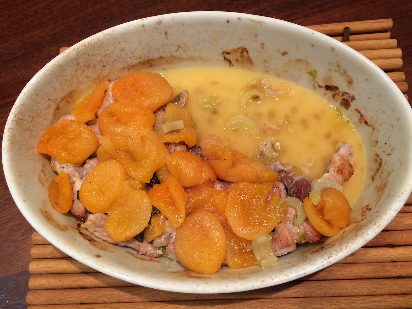 Port with Apricots & Sage, August, 1976, Habitat Cooks Diary