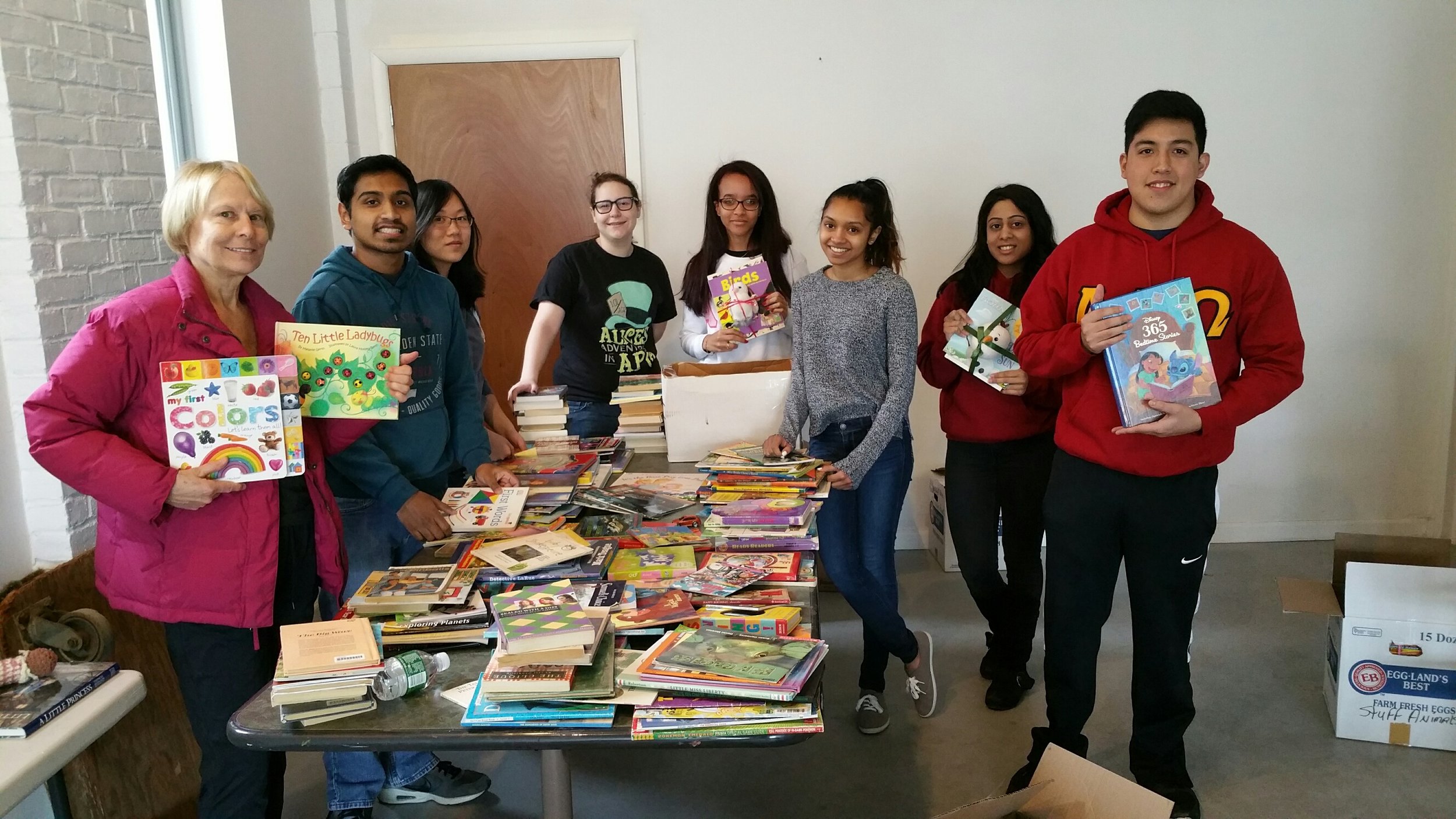 Here are NJIT Alpha Phi Omega students who volunteered on January 28, 2017, at FARC's office at Valley Arts, Inc. 400 Jefferson Street in Orange. The volunteers helped support FARC's by matching stuff animals with books, as well as, sorted and packed a variety of books for free distribution to Orange elementary schools to promote literacy. Other student, help to assemble furniture and to paint the offices of our partnering organization, Valley Arts, Inc. 