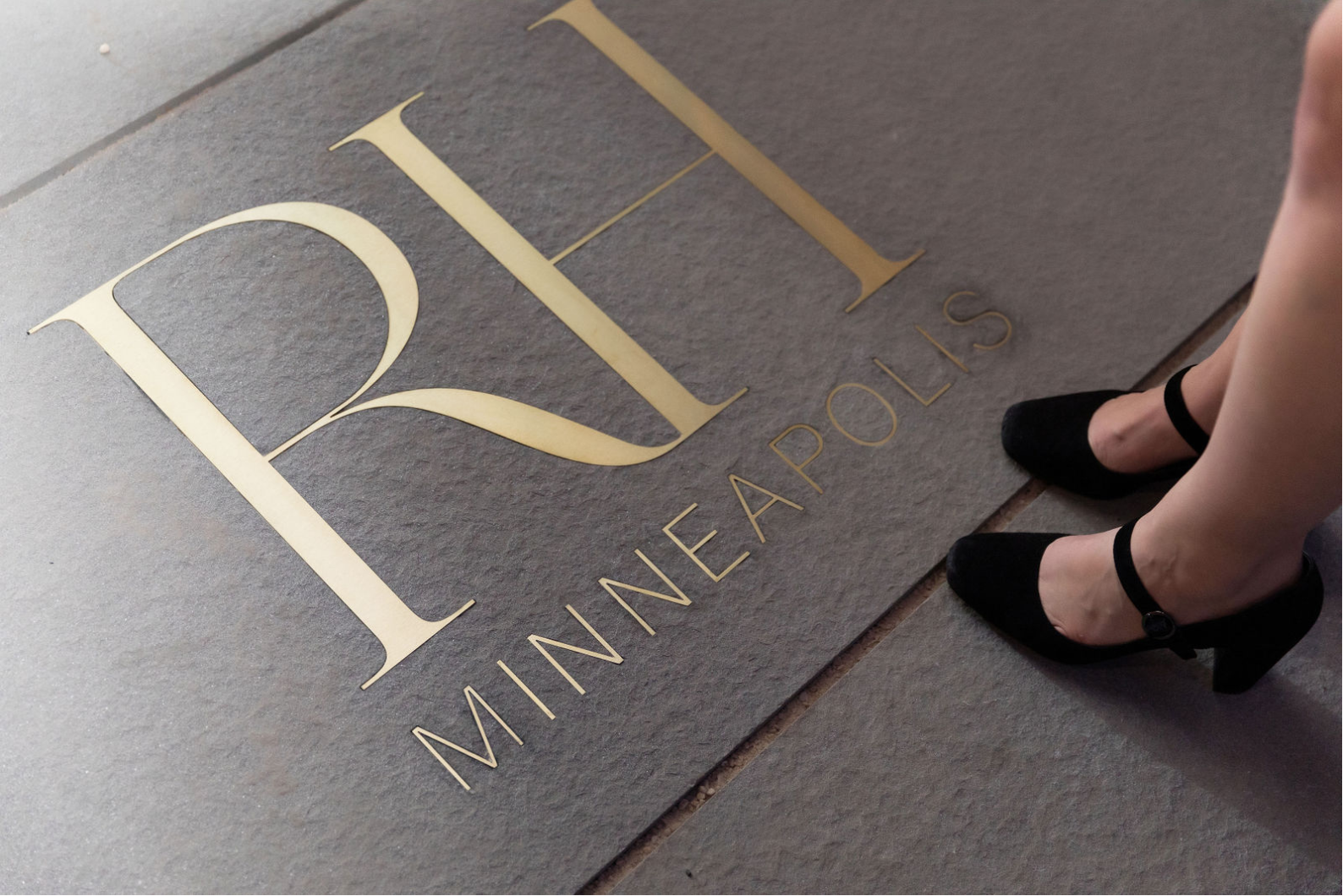 RH Brass Inlay Logo Design