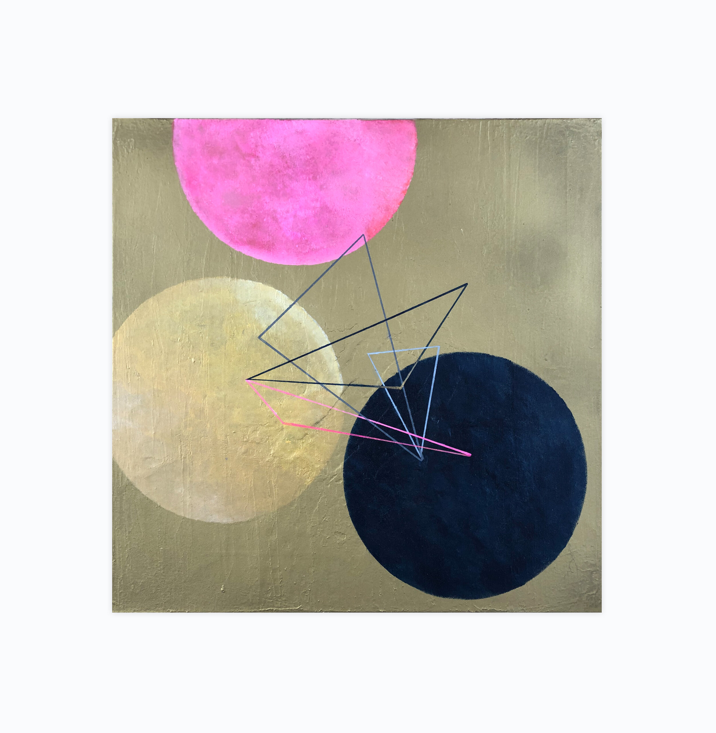 Rich Gold, Prussian Blue and Rose