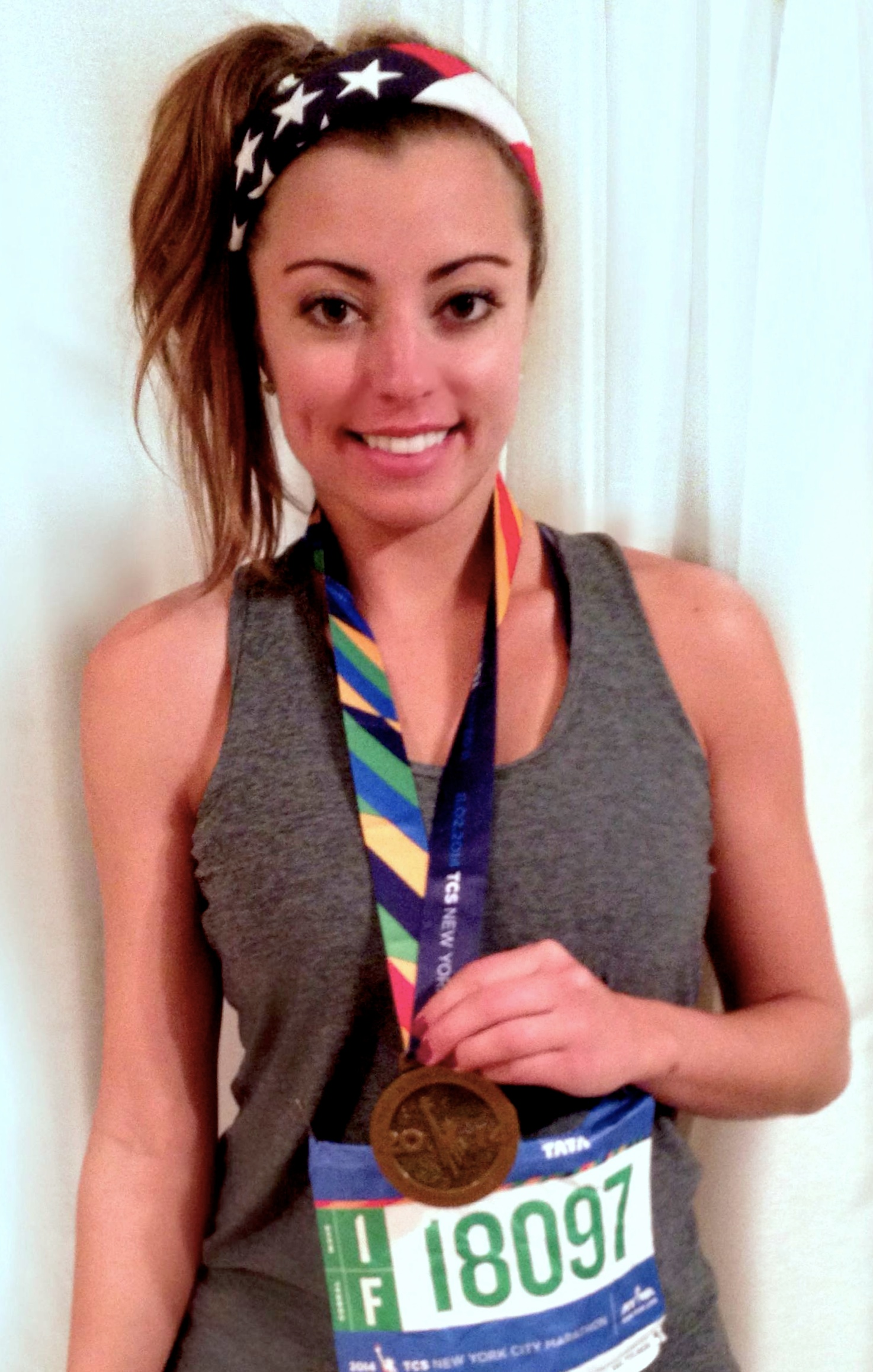 Jennifer Kemper, Villanova Class of 2012, after completing the 2014 New York City Marathon.