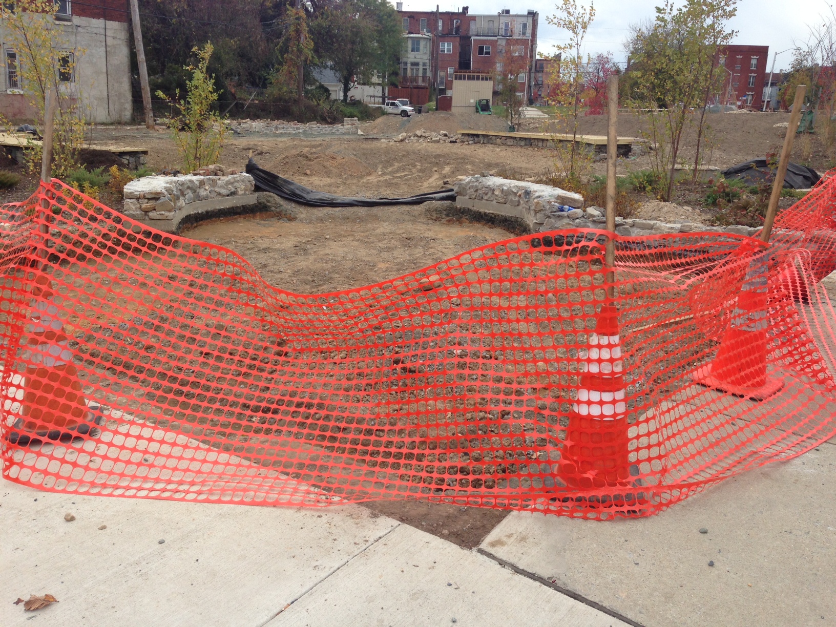 The "Bus Stop" at the corner of Whitelock Street and Brookfield Avenue under construction.