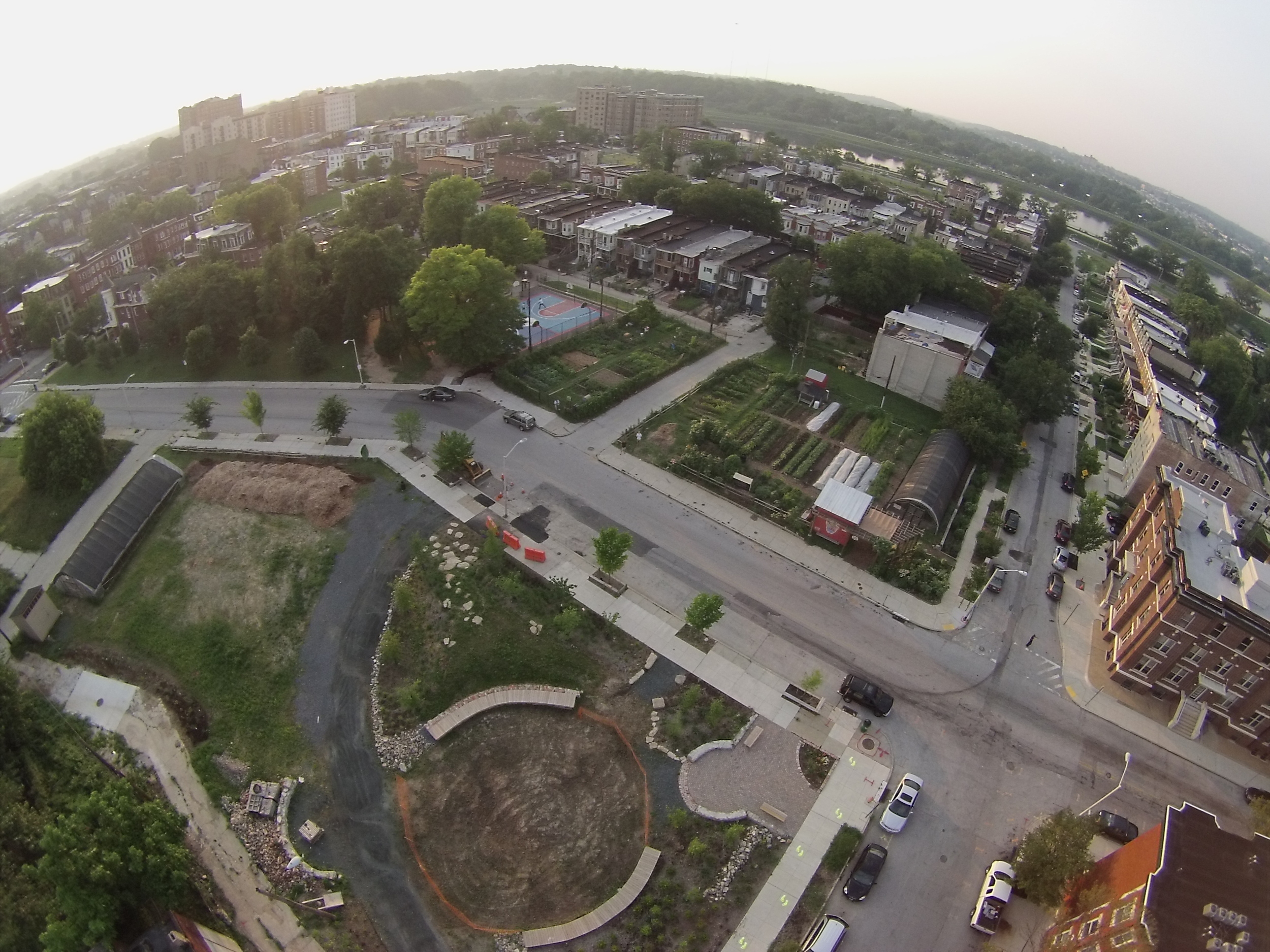 The Whitelock Community Farm and "South Lots" as of July 1, 2015. There is still work to be done, but we have come along way from the vacant lots that lined the street for more than 15 years. Soon grass will be growing in the circle area of the South Lots, and residents will gather for community events!