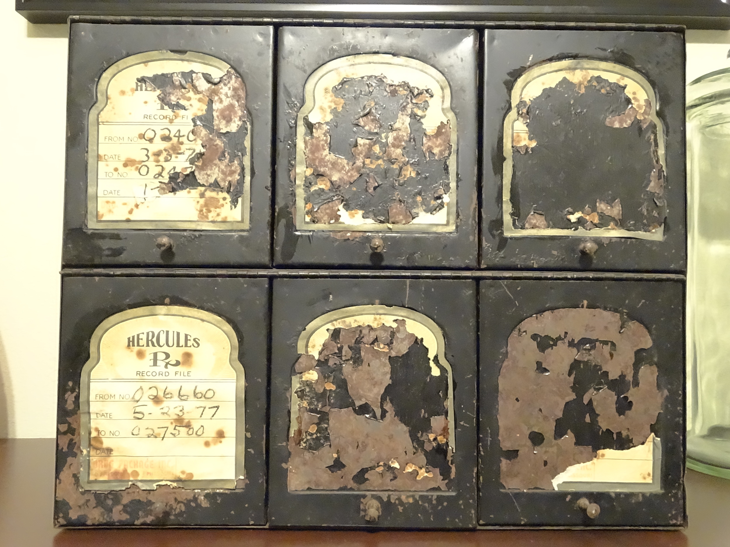 hercules metal rx file boxes (6 connected)