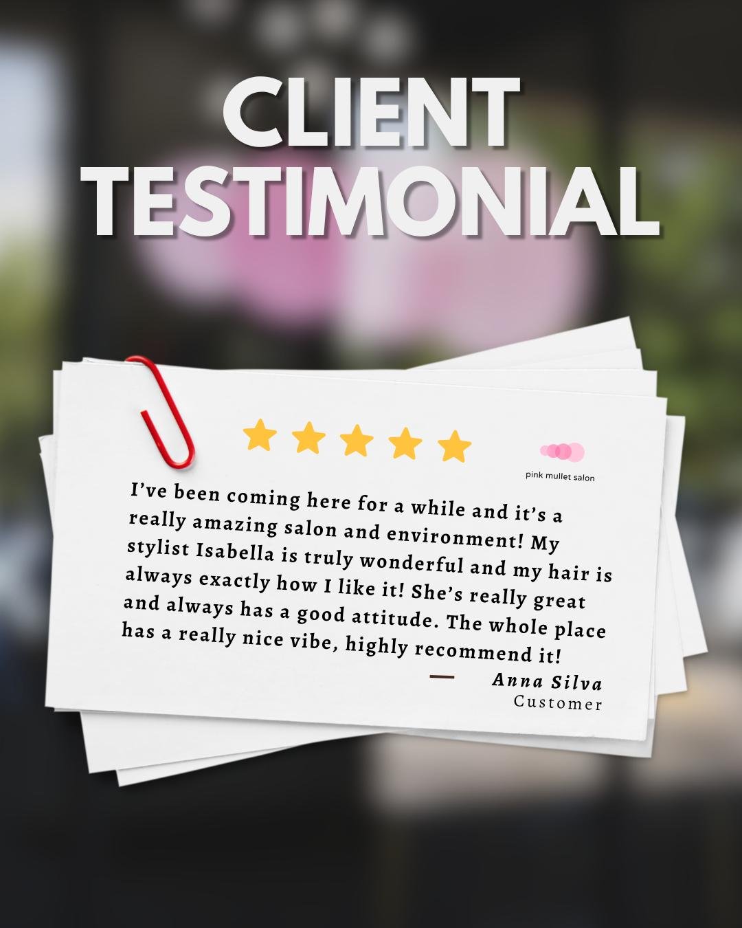 ⭐️⭐️⭐️⭐️⭐️ Another 5-star moment and we&rsquo;re feeling the love! Thank you for trusting us with your look and letting us be part of your beauty journey. Ready for your own feel-good glow-up? Book your appointment today 💇&zwj;♀️✨ #FiveStarReview #S
