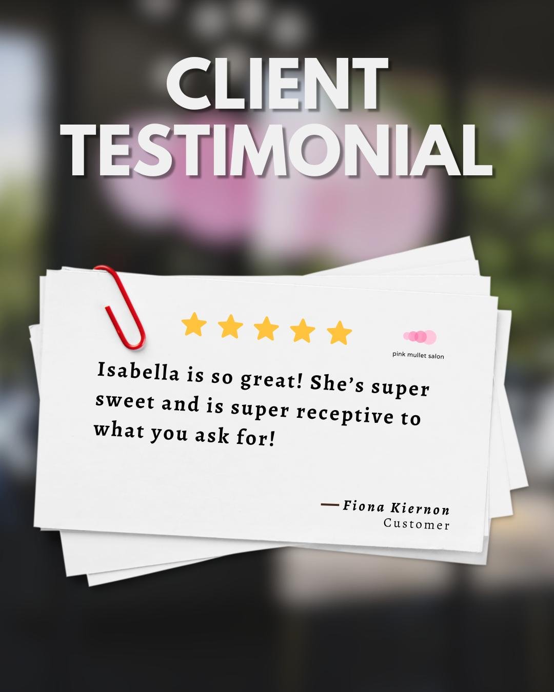 We&rsquo;re blushing&hellip; another 5-star review just dropped! 💖 Nothing makes us happier than helping you feel confident, stylish, and totally you. Come see what the hype is about ✨🙌 #FiveStarSalon #ClientLove #ConfidenceStartsHere #SalonVibes #